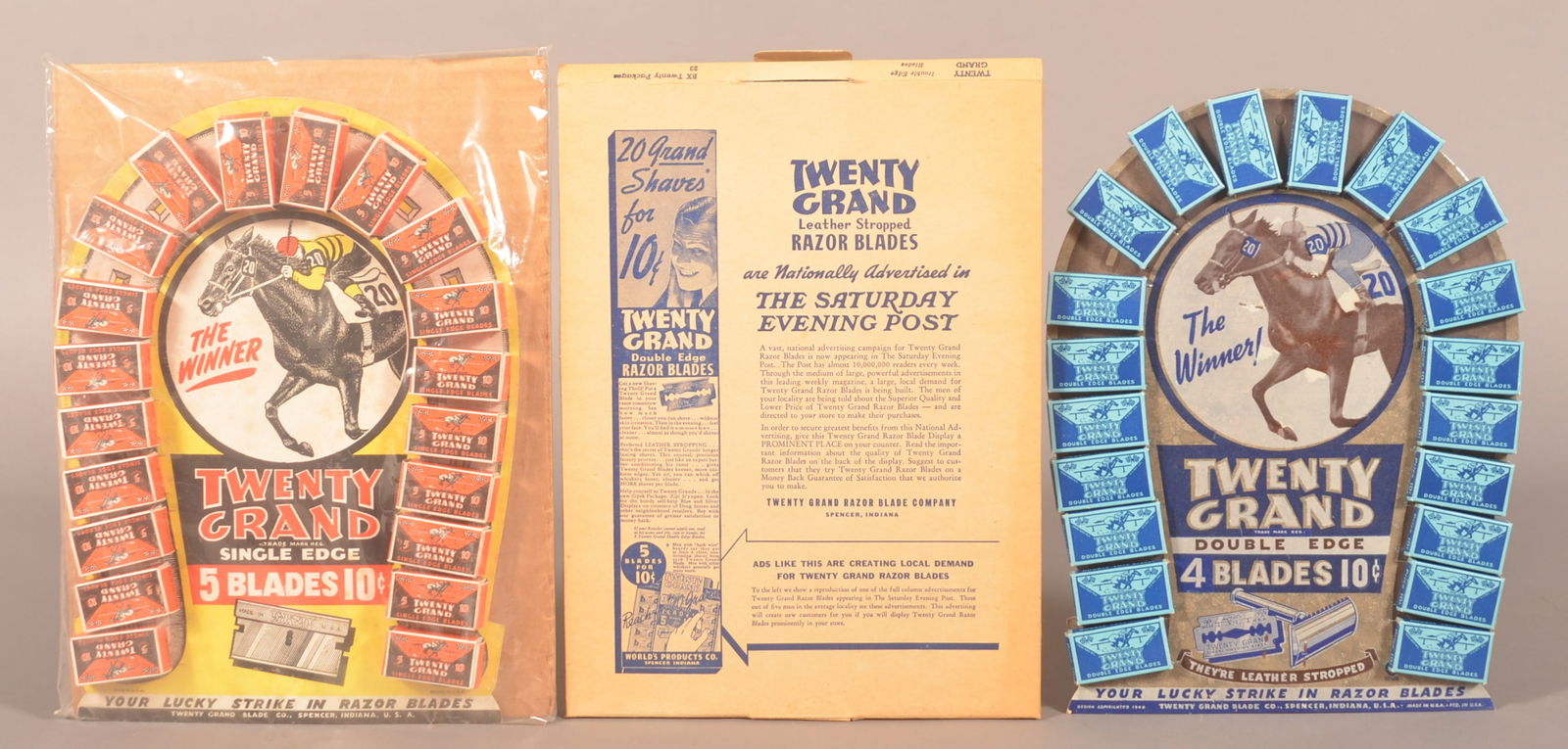 Two NOS Twenty Grand Razor Blade Counter Displays. (1 of 4)