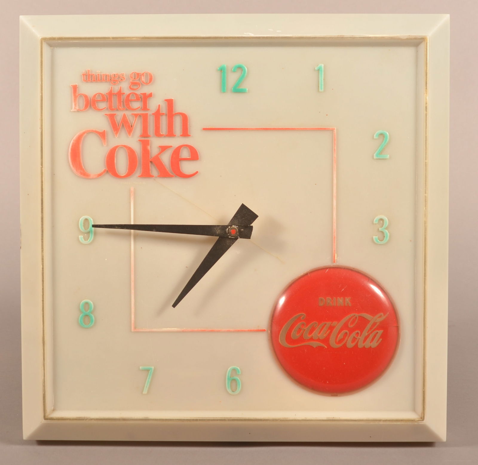 Plastic Face "Things Go Better With Coke" Clock. (1 of 6)