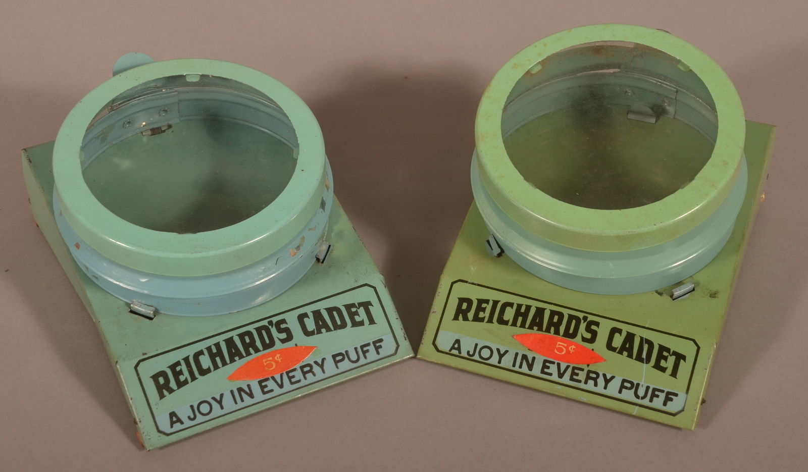 Reichard's Cadet 5c Tin Cigar Counter Displays. (1 of 3)