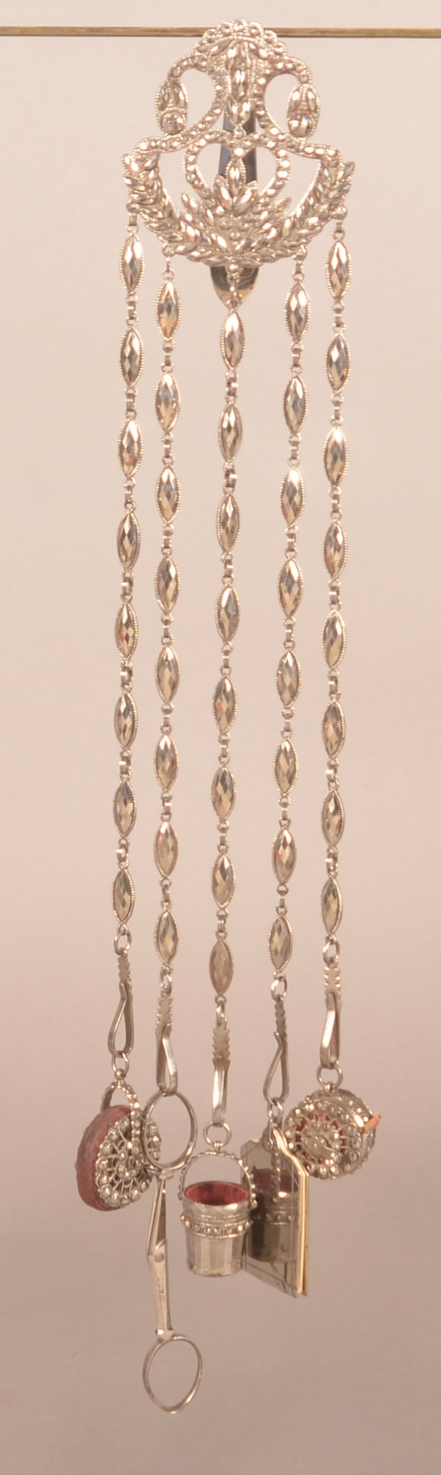 Victorian Chrome and Rhinestone Chatelaine. (1 of 10)