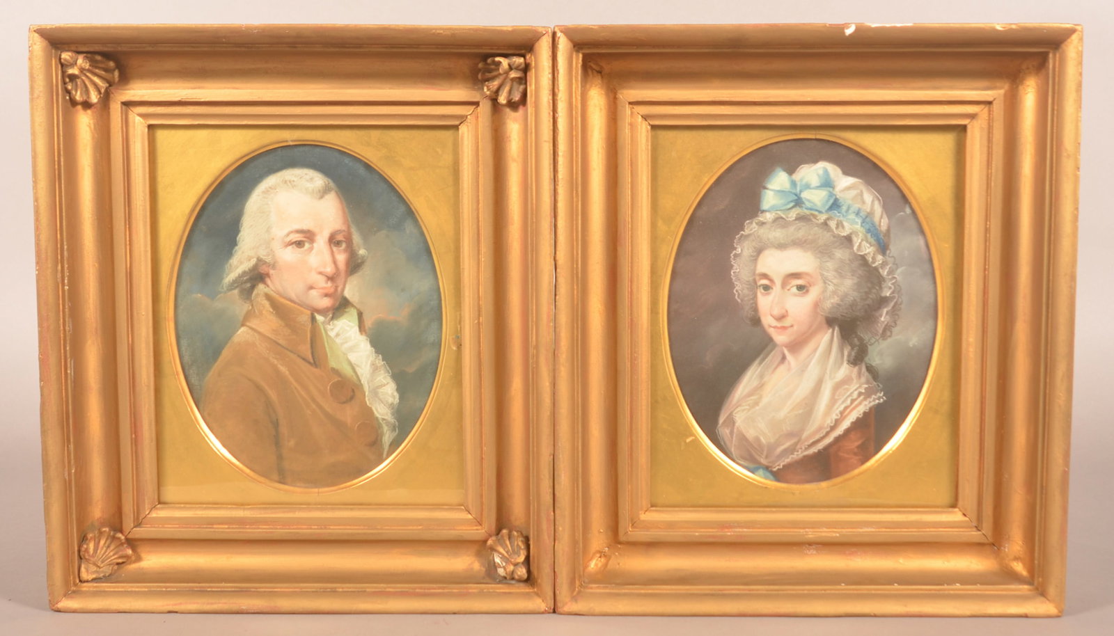 Pair of 19th Century Pastel Watercolor Portraits. (1 of 4)