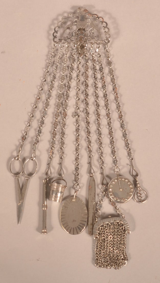 19th Century Polished Steel Chatelaine. (1 of 6)