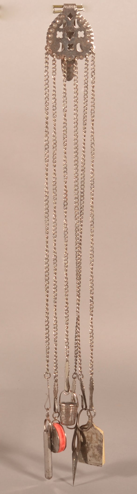 Victorian Polished Steel 5-Chain Chatelaine. (1 of 6)