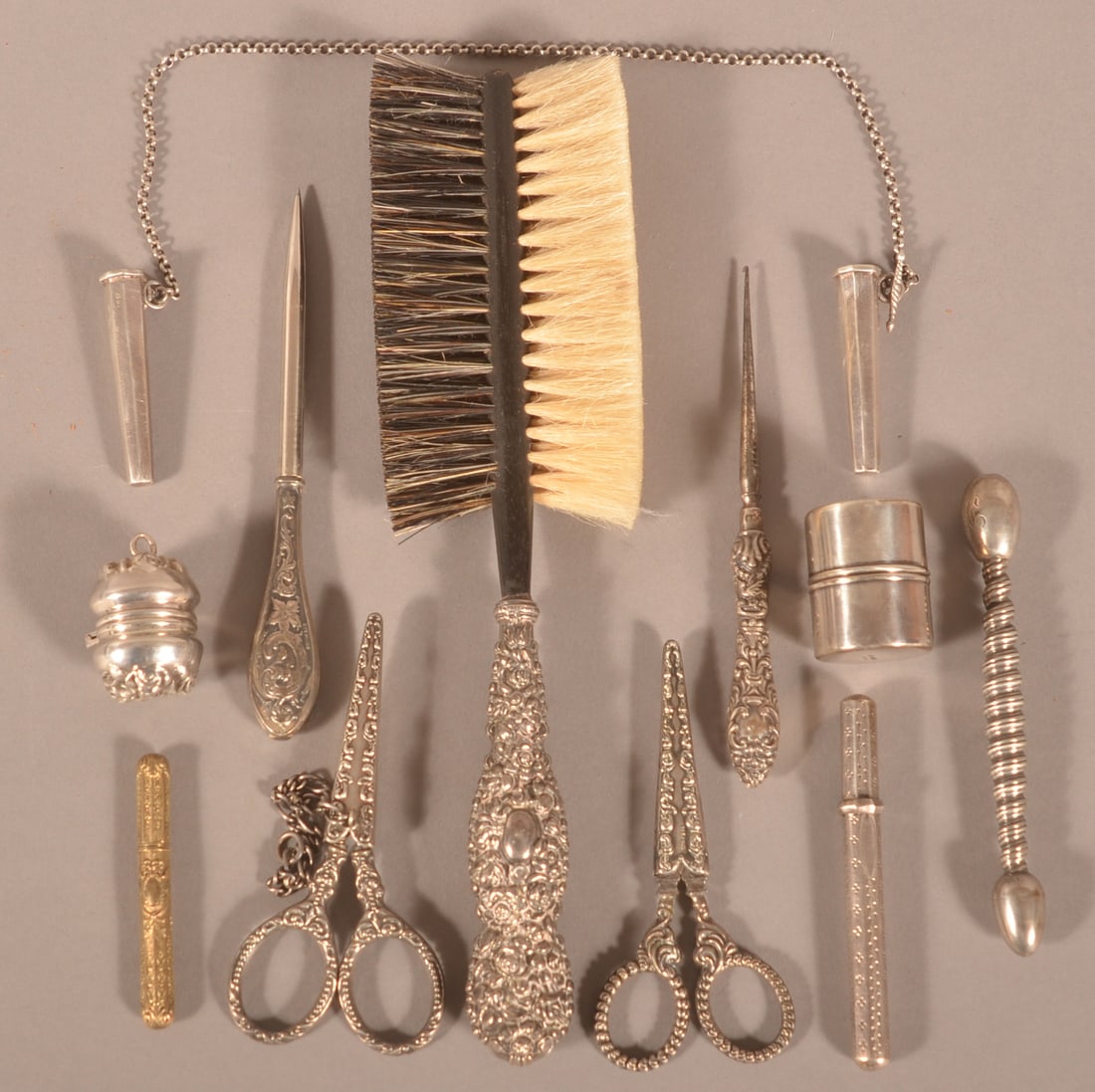 Lot of Antique Sterling Sewing Accessories. (1 of 3)
