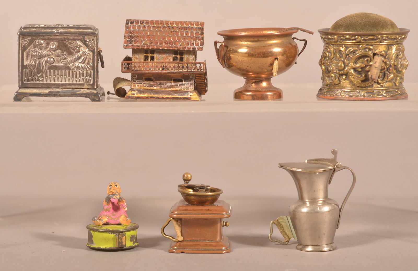 Seven Various Antique Metal Sewing Tape Measures. (1 of 9)