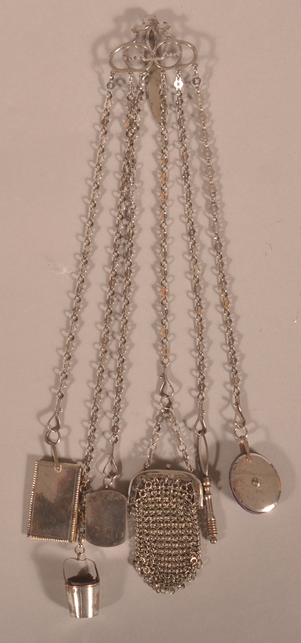 Victorian Polished Steel 5-Chain Chatelaine. (1 of 6)
