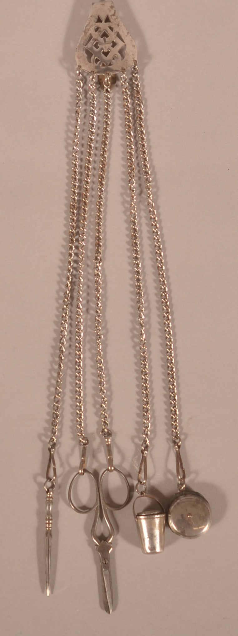 Victorian Polished Steel 4-Chain Chatelaine. (1 of 6)