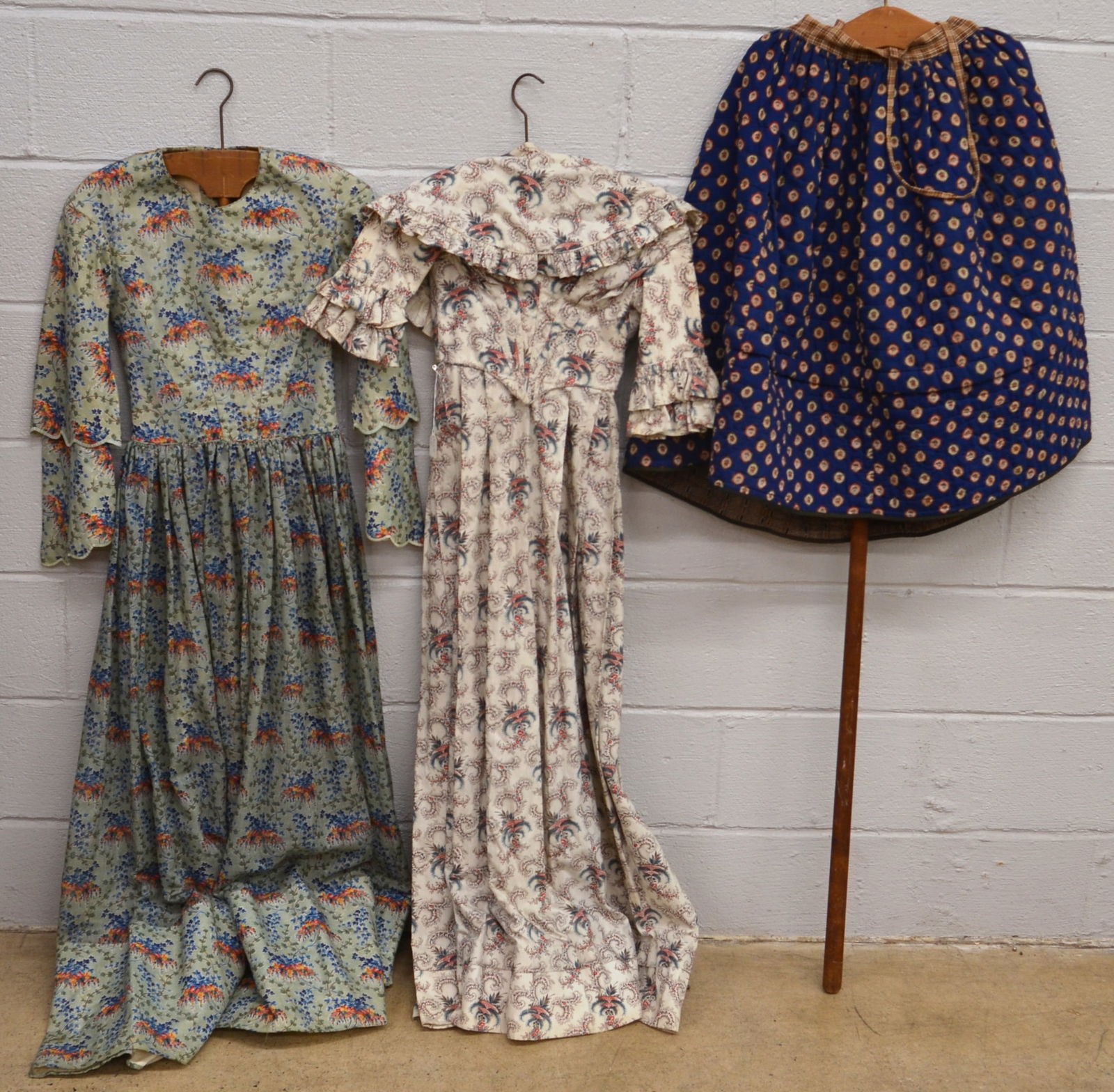 Two Antique Dresses and a Quilted Petticoat. (1 of 7)