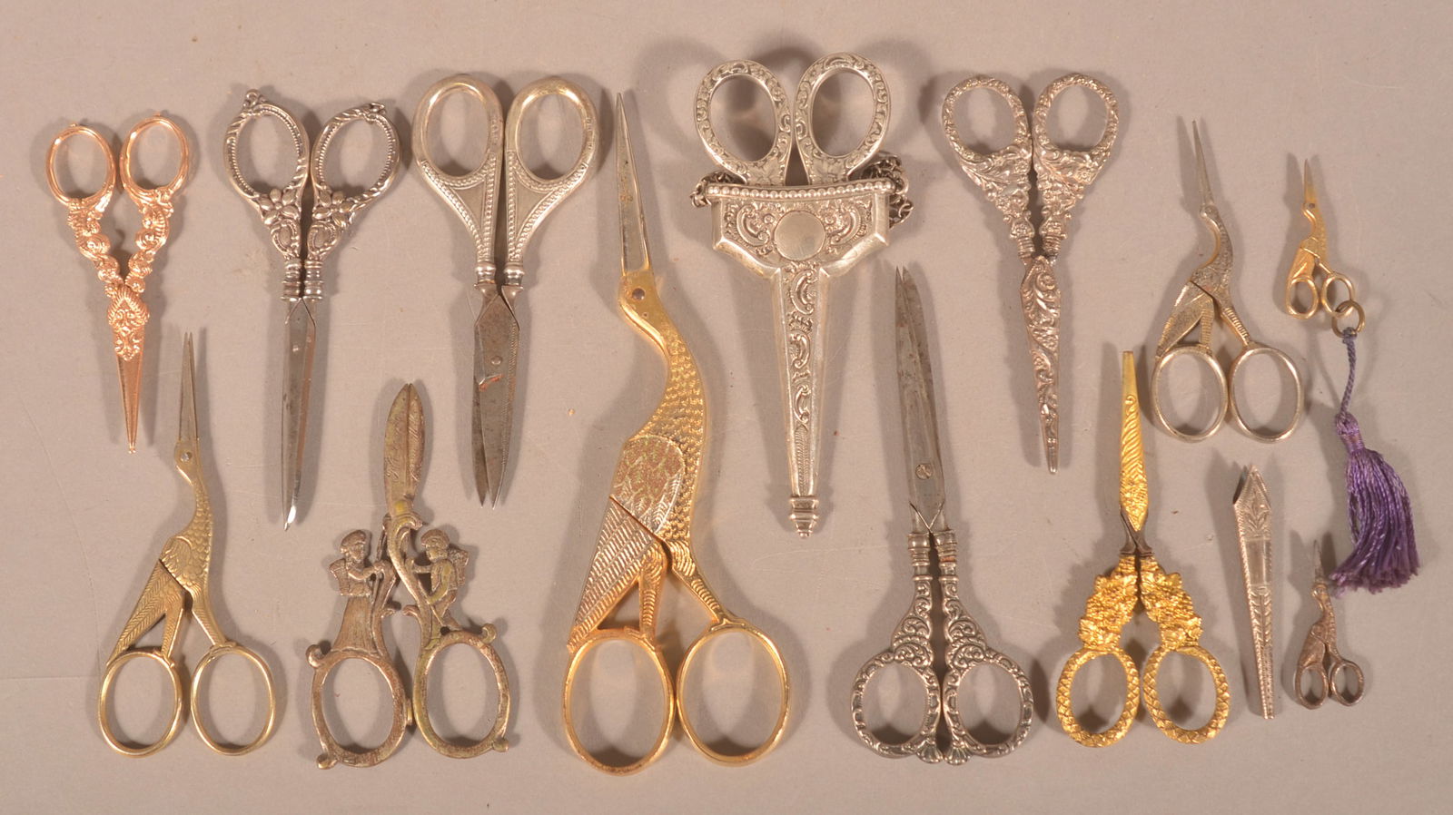 Lot of Various Antique Sewing Scissors. (1 of 3)