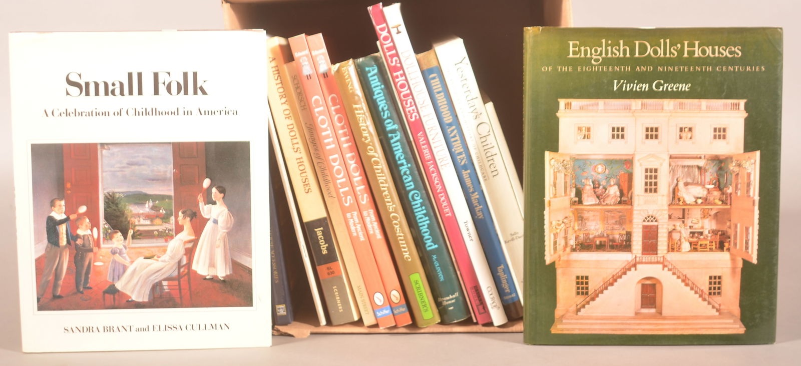 Lot of Reference Books.: Dolls, dollhouses, English house. 12"w. x 12-1/2"l. overall.