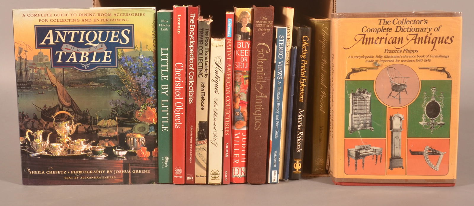 Lot of Reference Books.: Antiques, ephemera reference, collectibles. 12"w. x 15-1/2"l. overall.