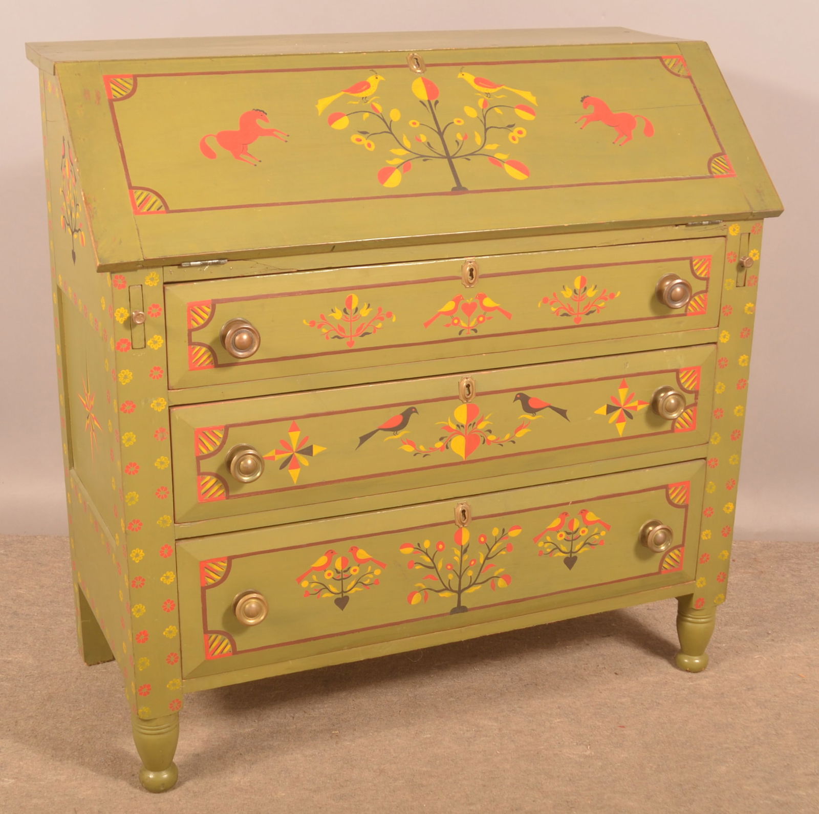 Pennsylvania Sheraton Softwood Slant-Lid Desk. (1 of 10)