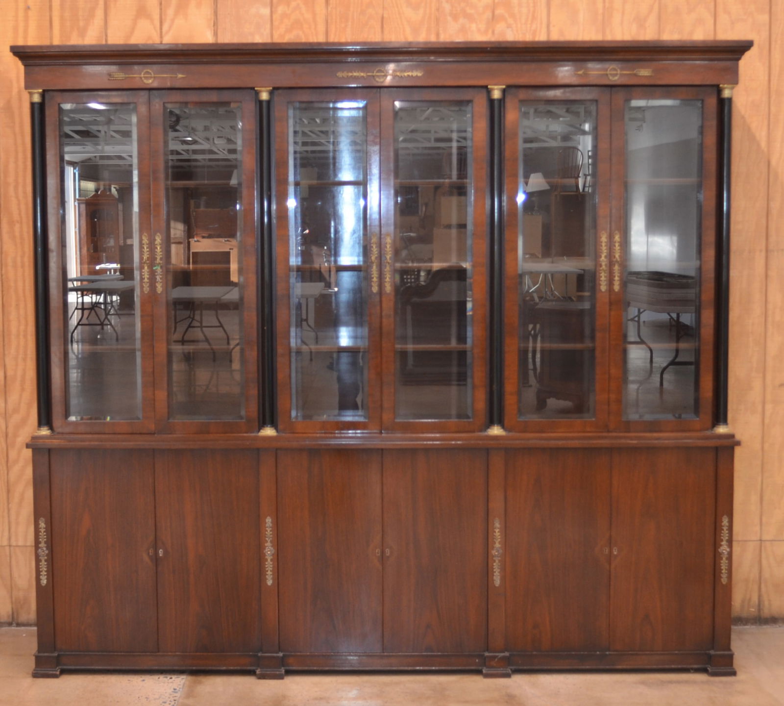 Council Biedermeier-Style Breakfront China Cabinet. (1 of 6)