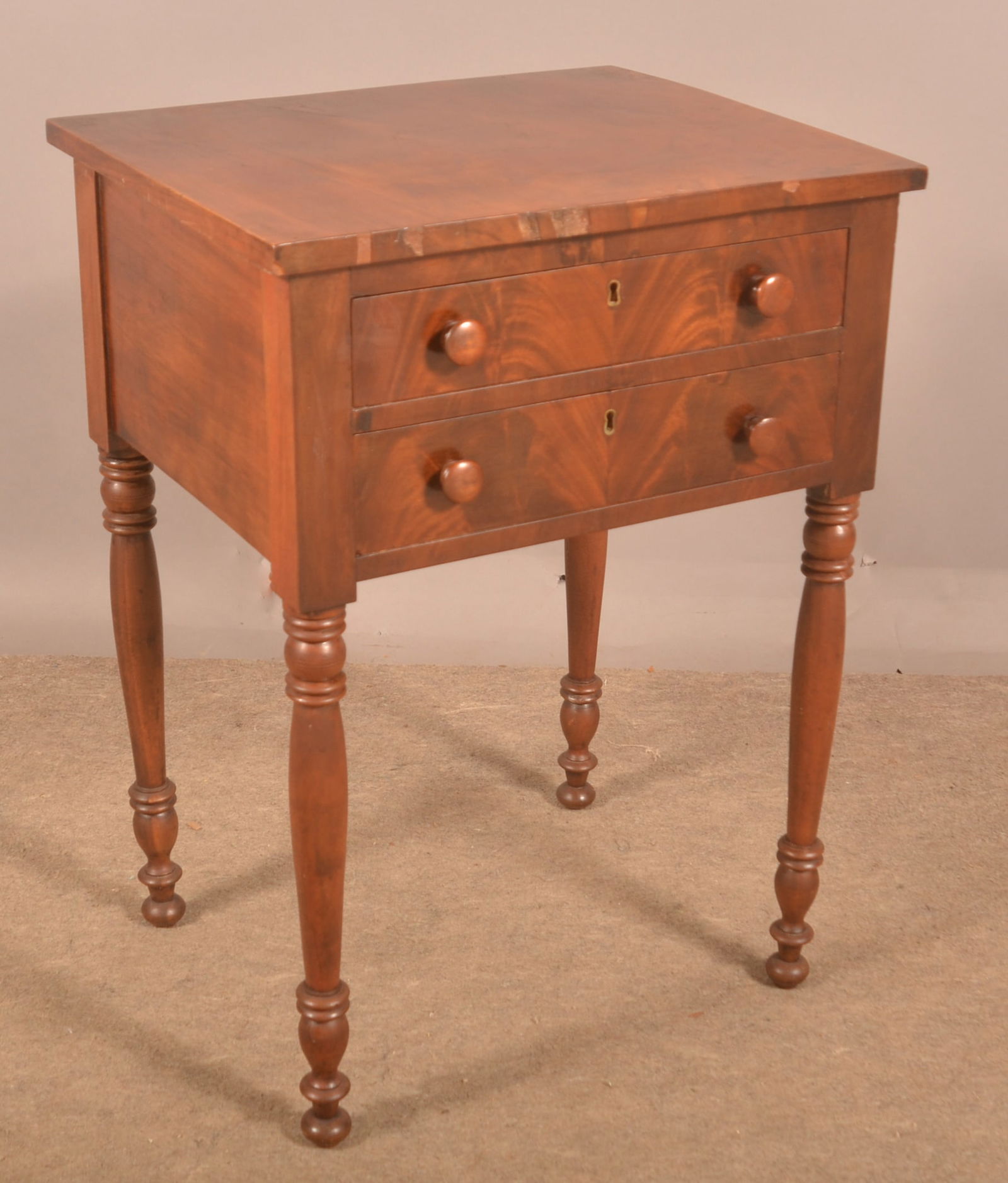 American Sheraton Cherry and Mahogany Workstand. (1 of 5)