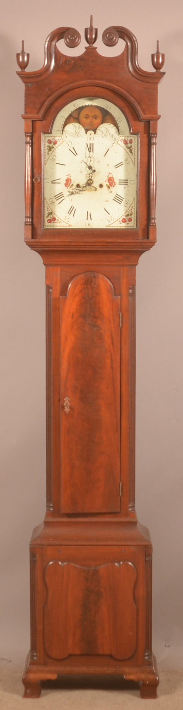 Berks Co., PA Chippendale Walnut Tall Case Clock. (1 of 8)