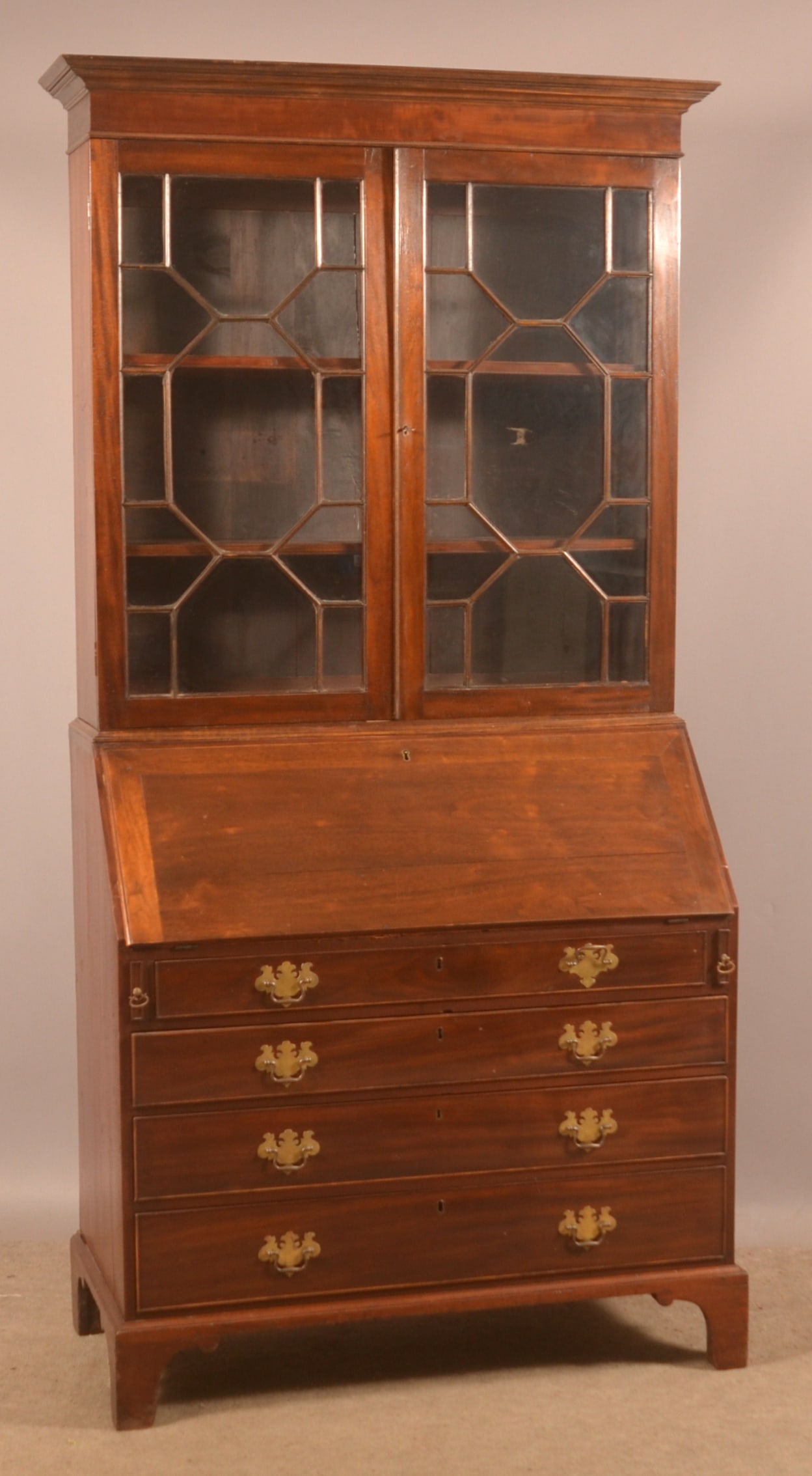 English Federal Mahogany Slant-Lid Secretary Desk. (1 of 6)