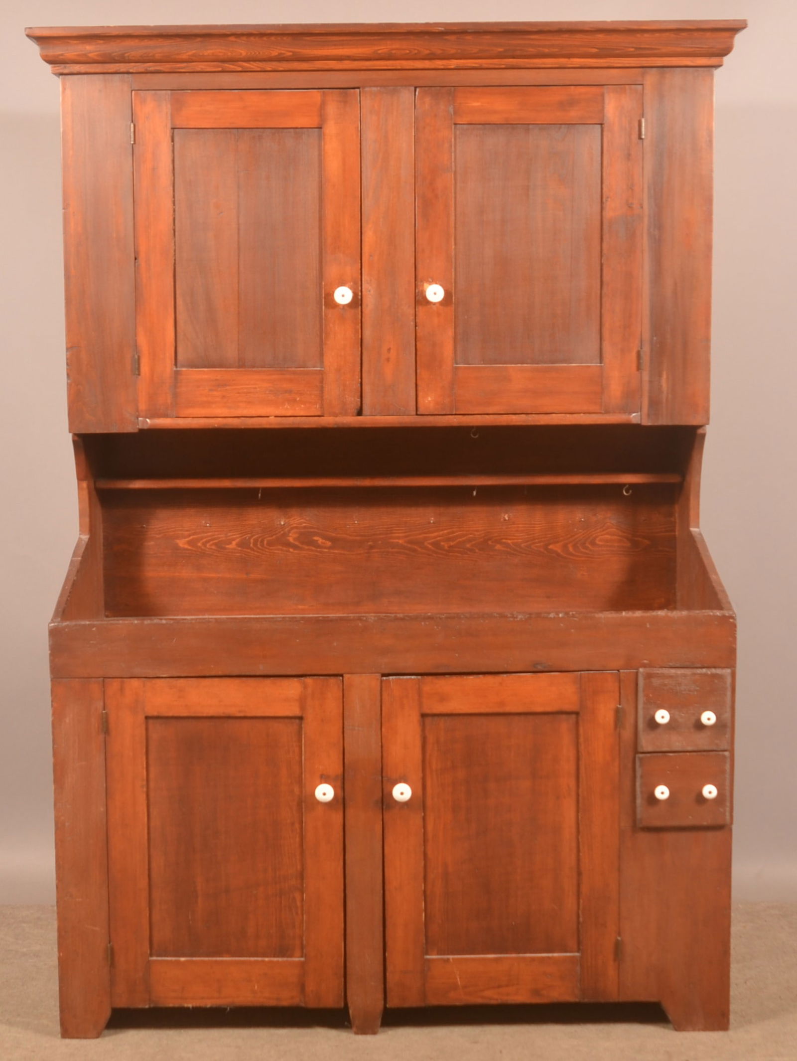 PA 19th C. Softwood Single-Part Hooded Drysink. (1 of 5)