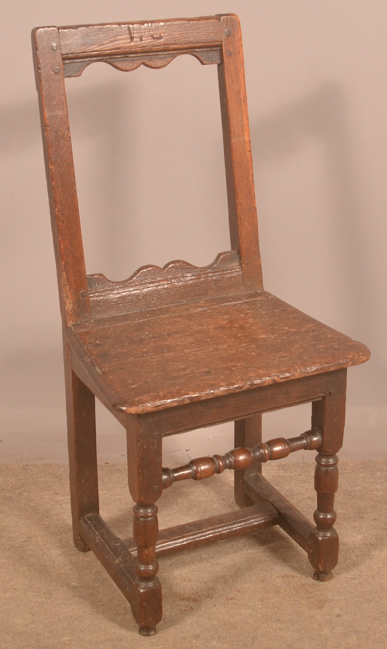 William & Mary Chestnut Child's Side Chair. (1 of 3)