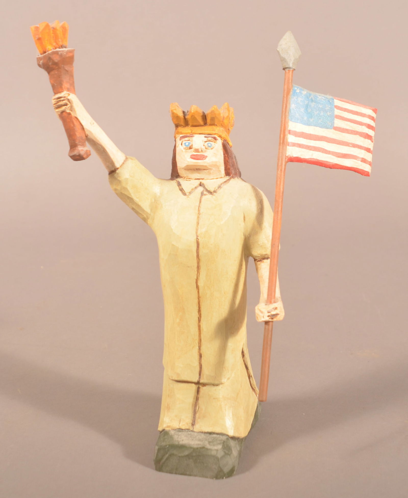 Strawser 2001 Carved Folk Art Statue of Liberty. (1 of 3)