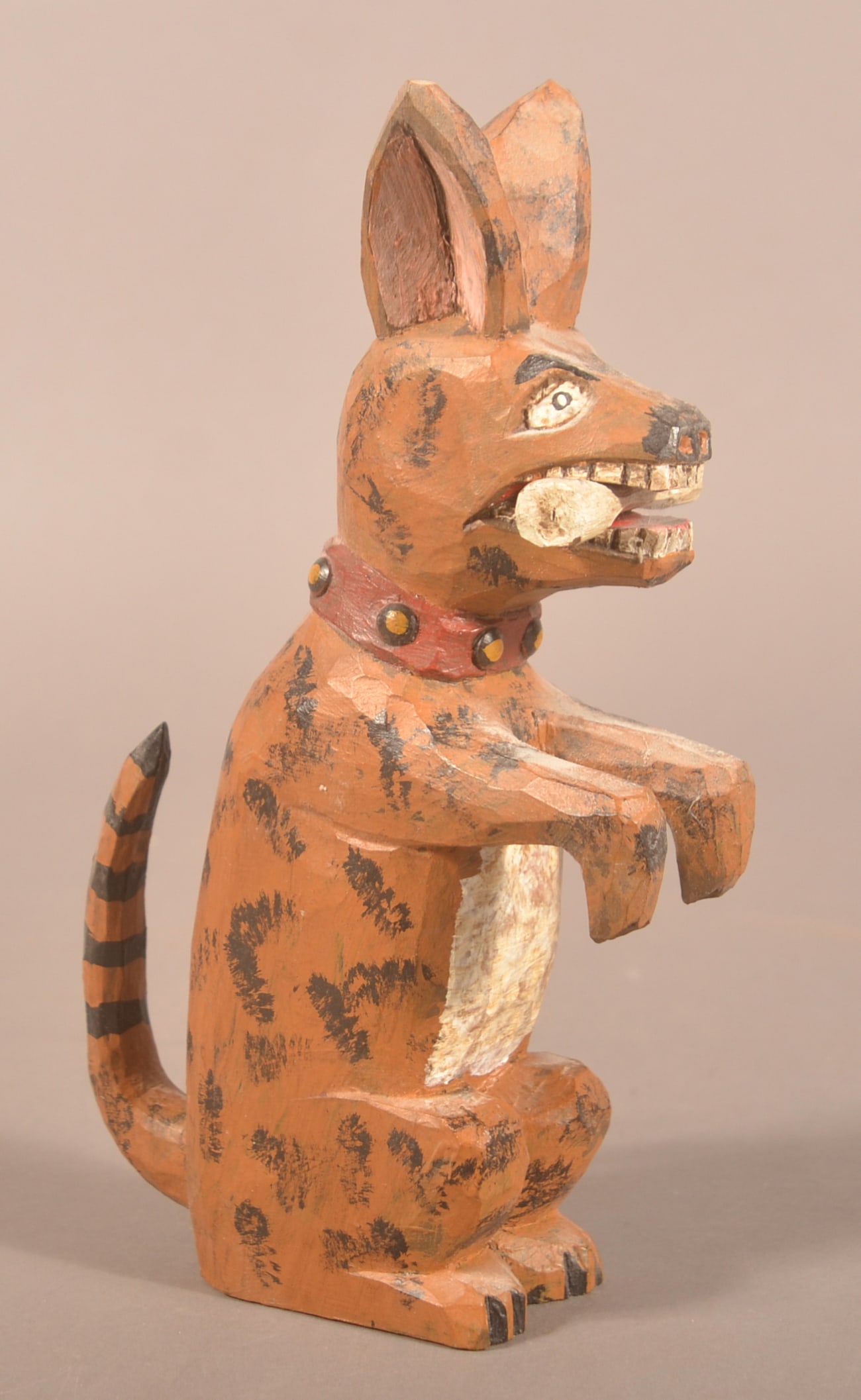 Strawser Folk Art Carved Dog w/ Newspaper. (1 of 3)