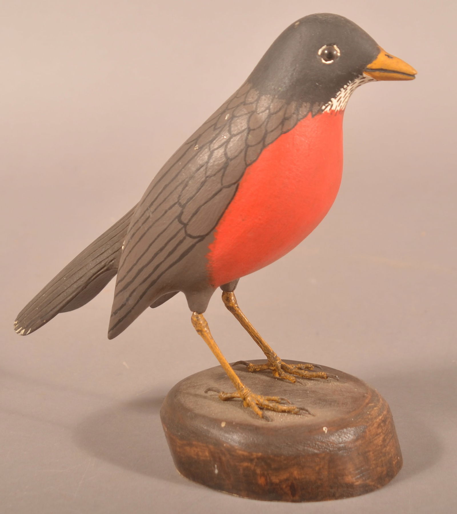 Ken Sangrey 2011 Carved and Painted Robin Figure. (1 of 5)
