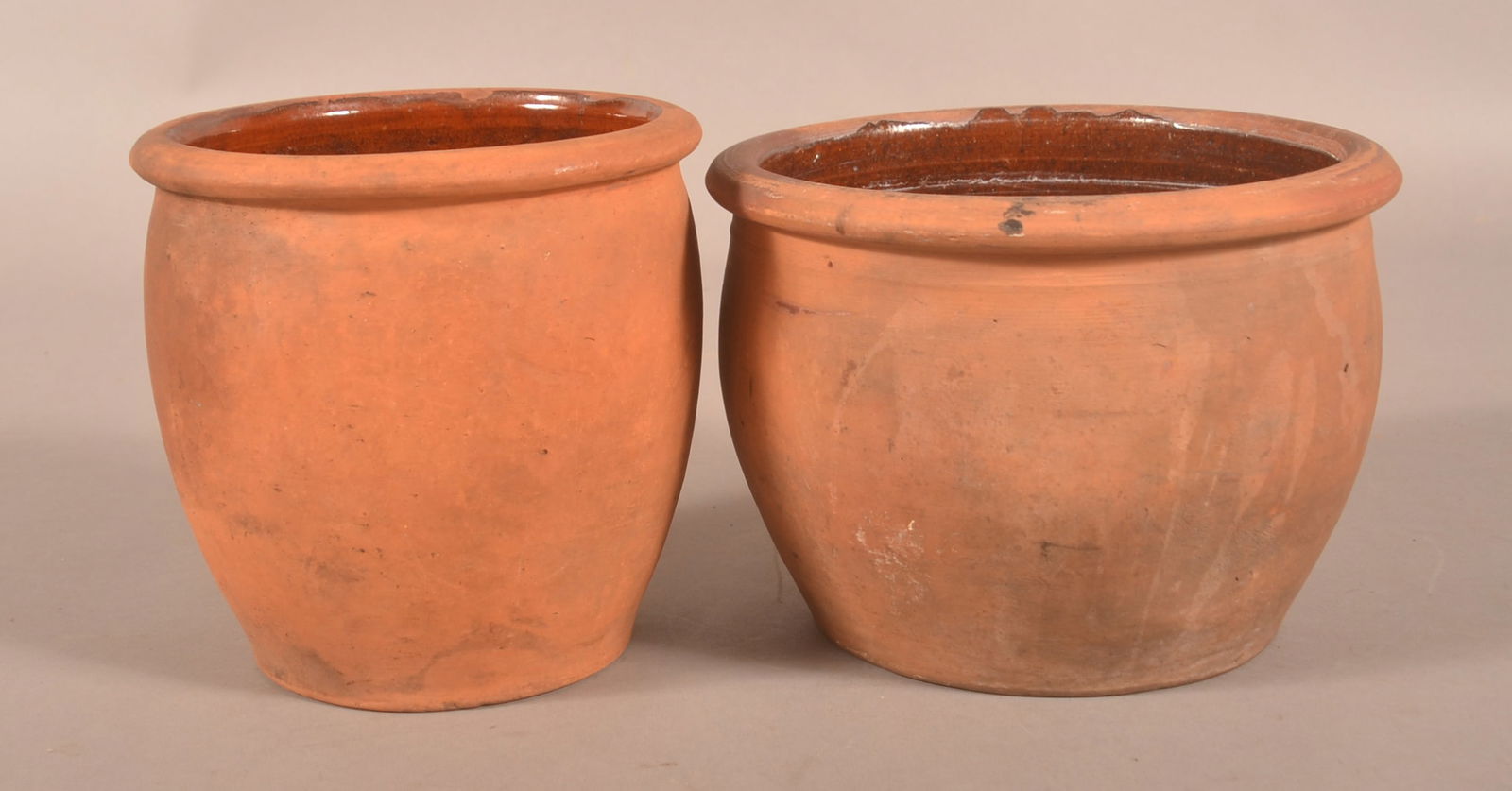 Two Signed Christian Link, PA Redware Crocks. (1 of 5)