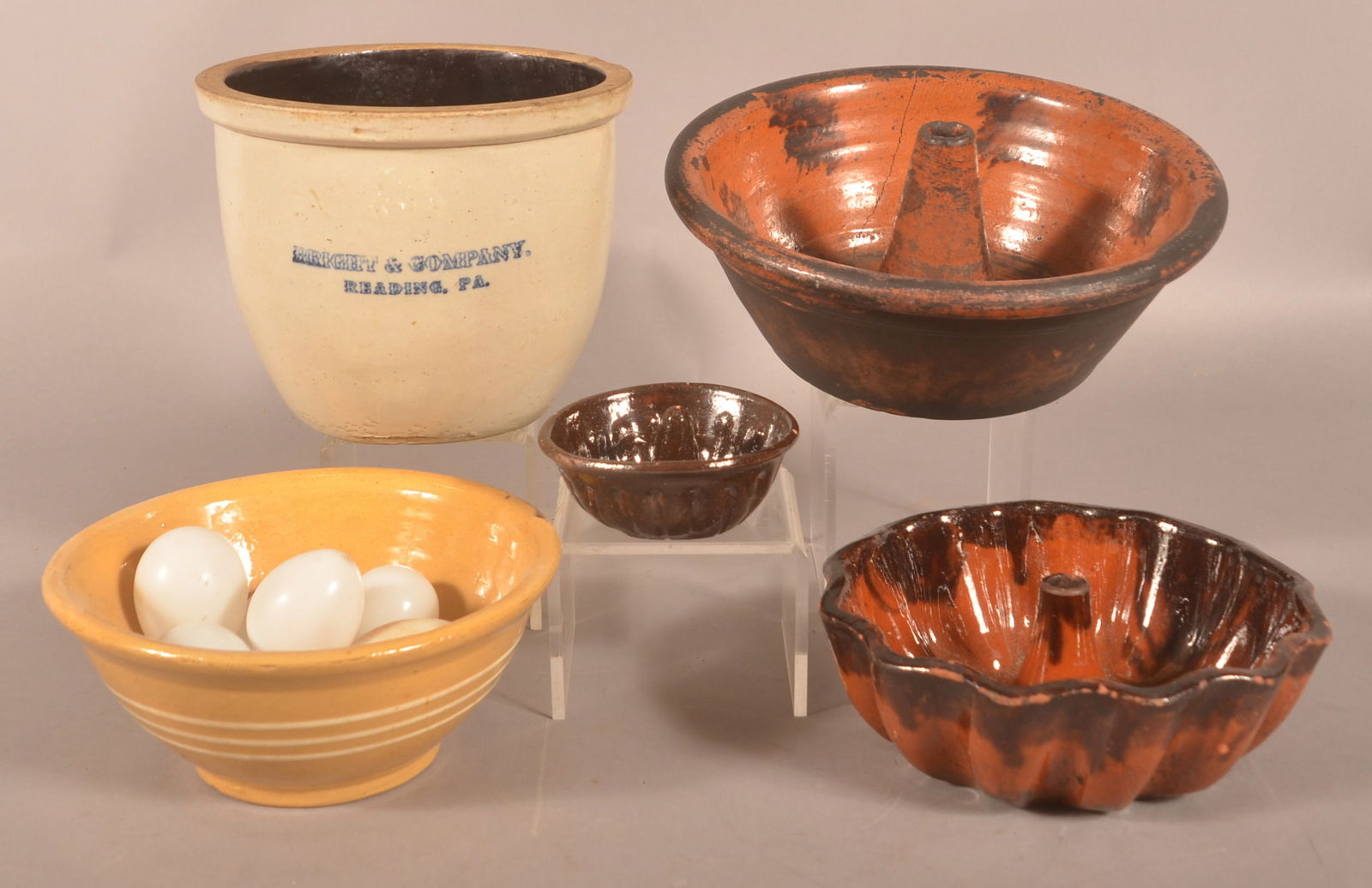 Collection of Antique Redware Molds & Earthenware. (1 of 6)