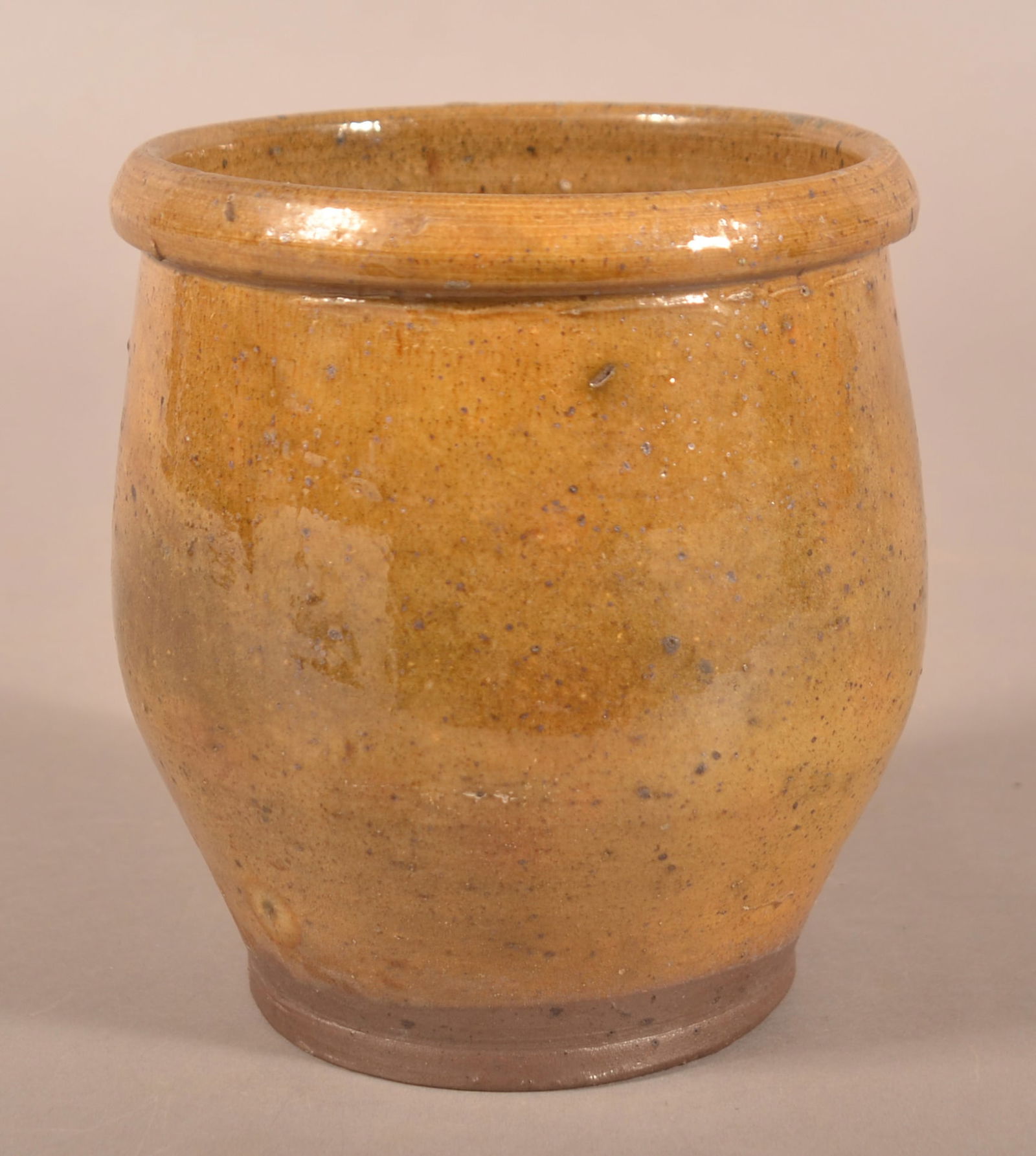 PA 19th C. Glazed Redware Storage Jar. (1 of 3)