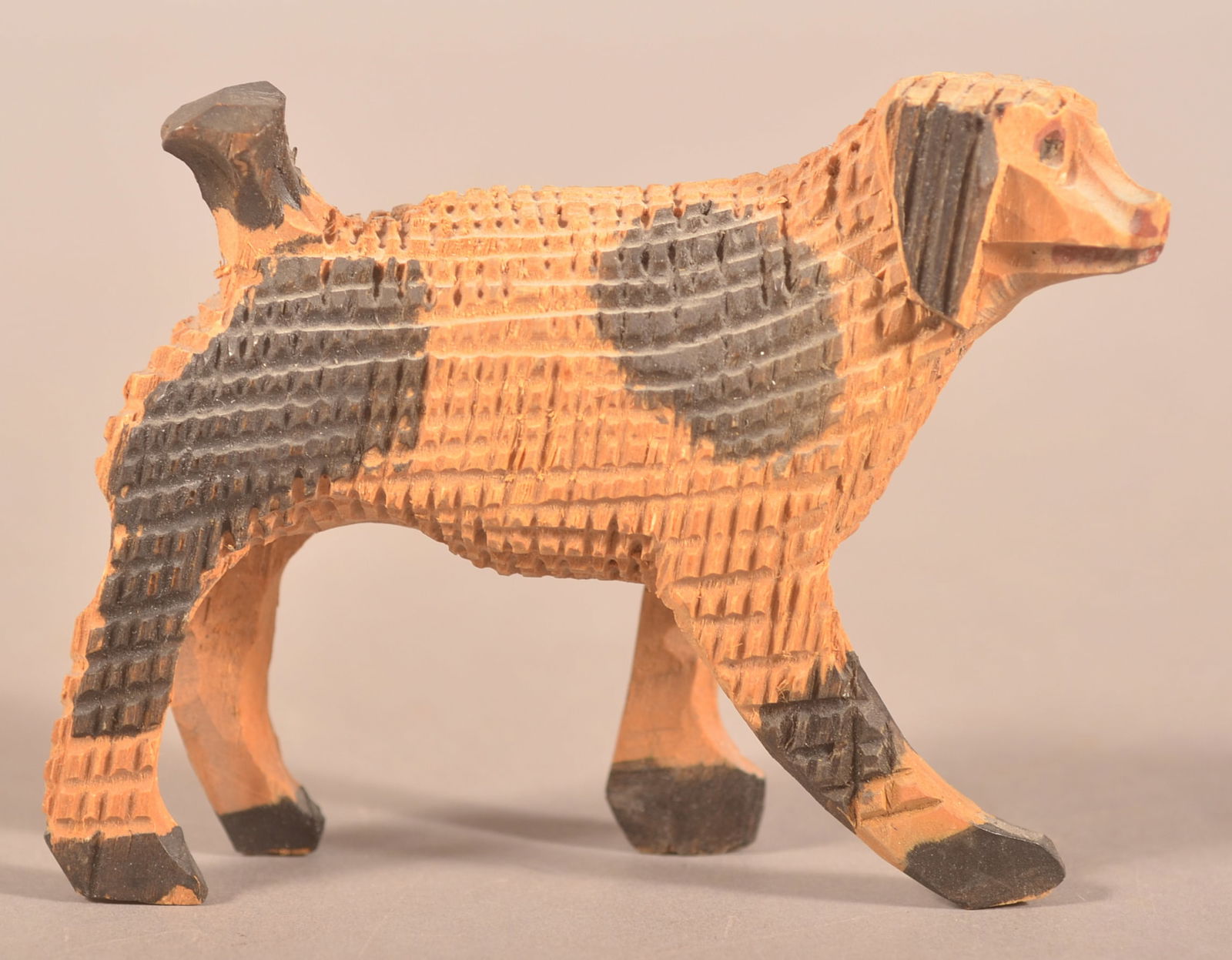 Folk Art Carved Dog Attributed to Aaron Mountz. (1 of 4)