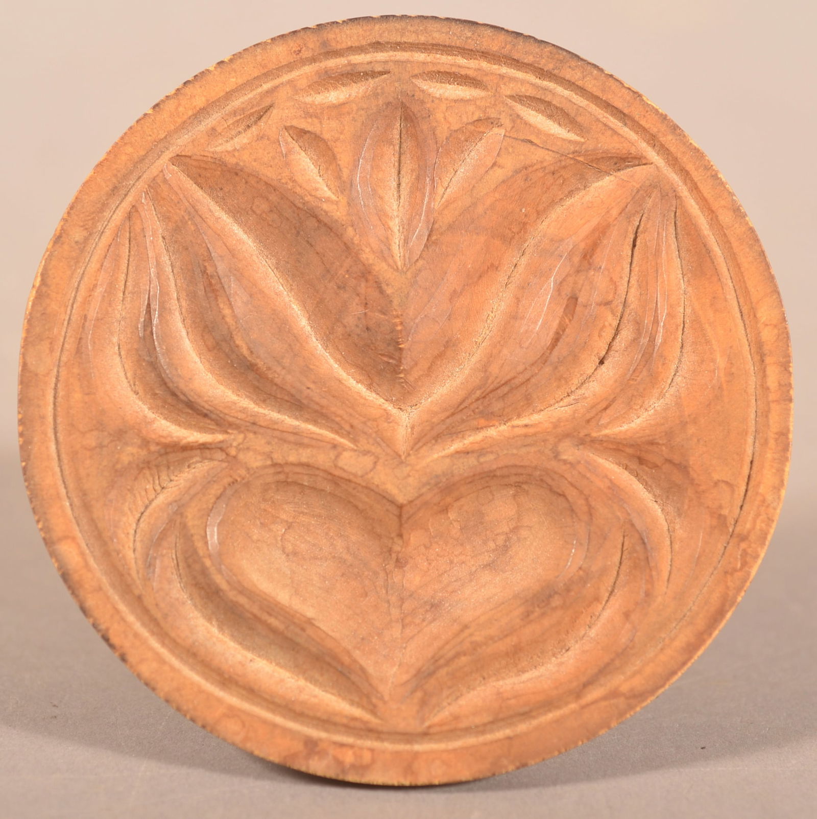 Small Tulip and Heart-Carved Maple Butter Print. (1 of 3)