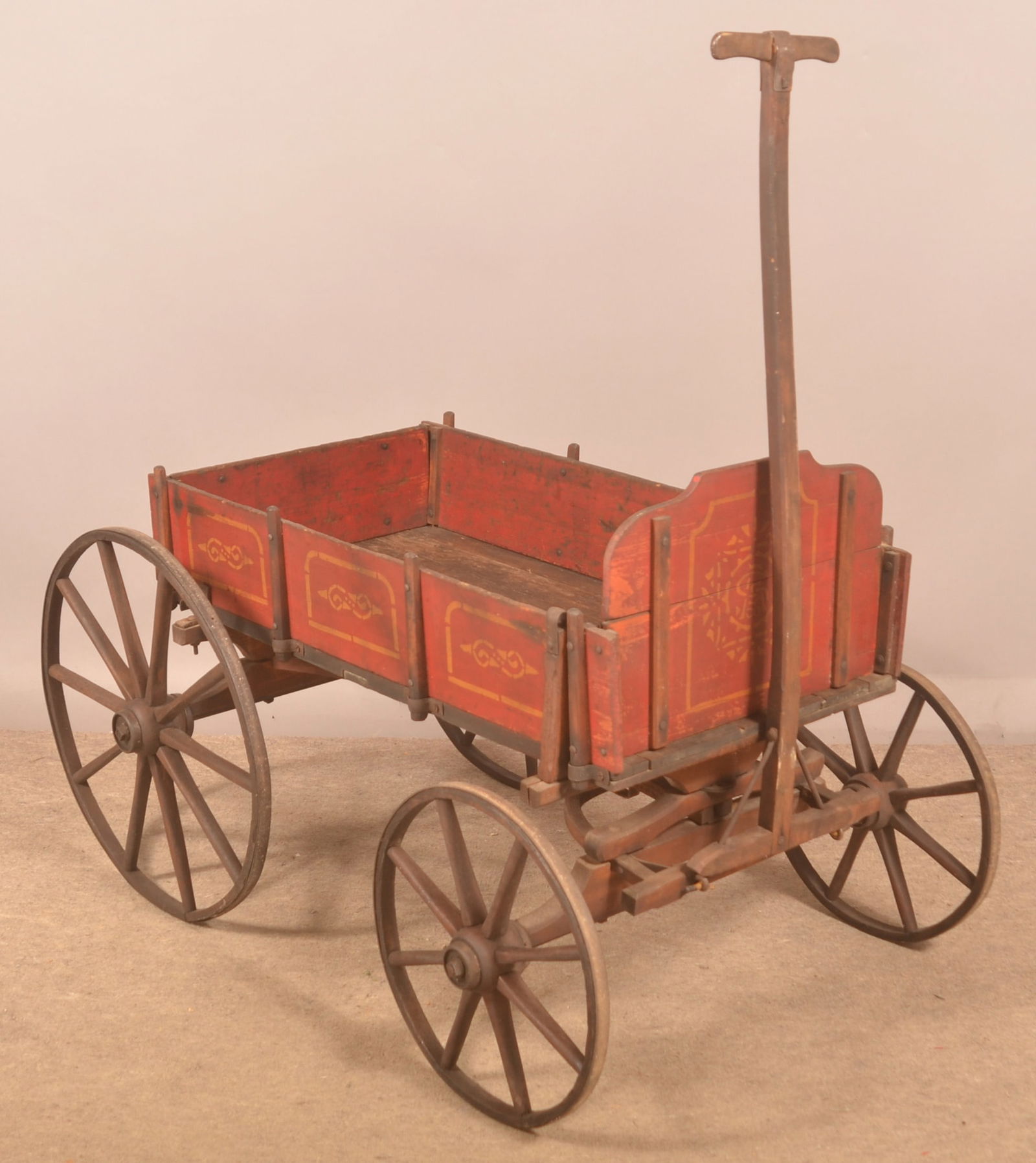 Antique S.A. Smith Painted Wood Goat Wagon. (1 of 5)