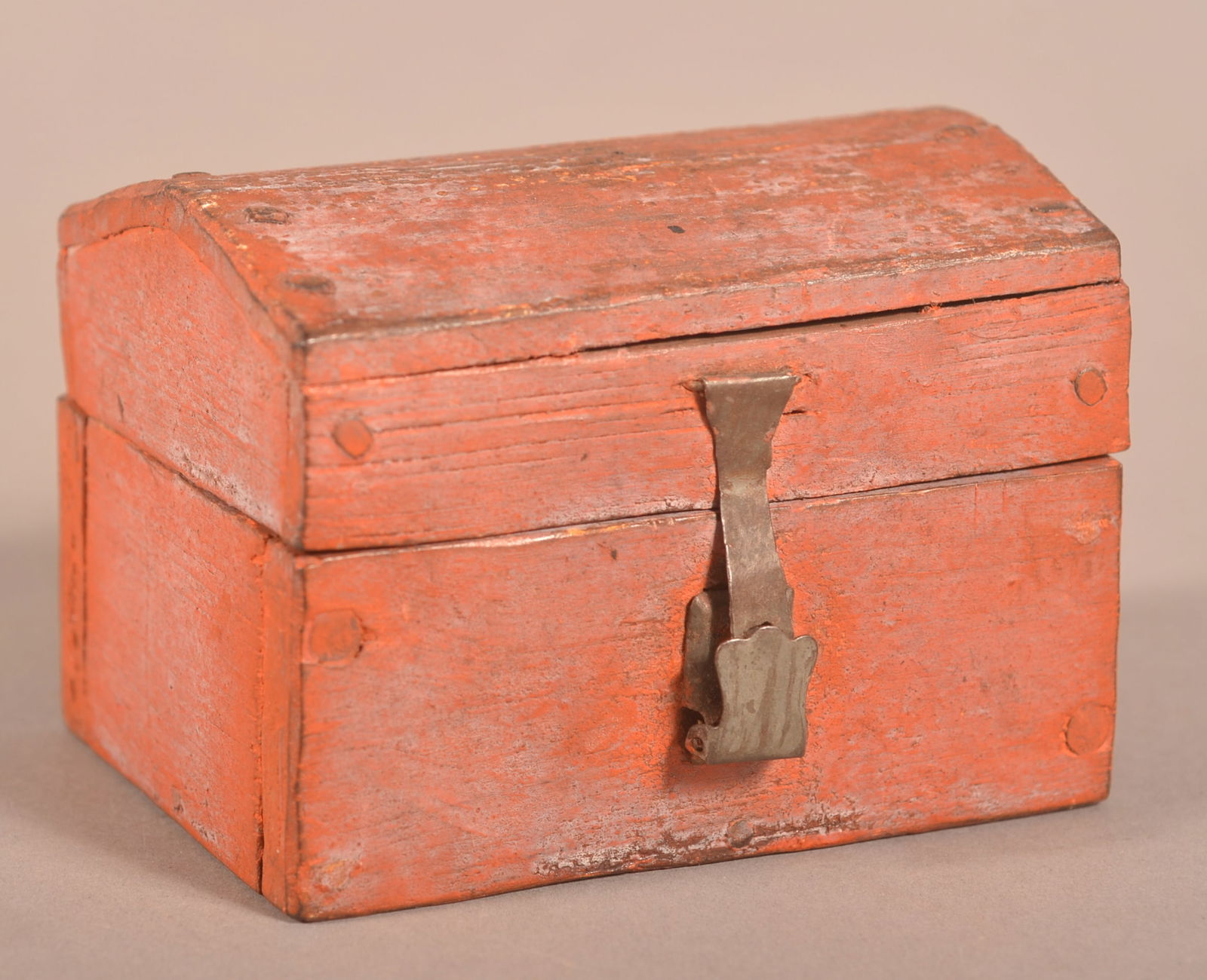 Painted Softwood Miniature Dome-Lid Trinket Box. (1 of 7)