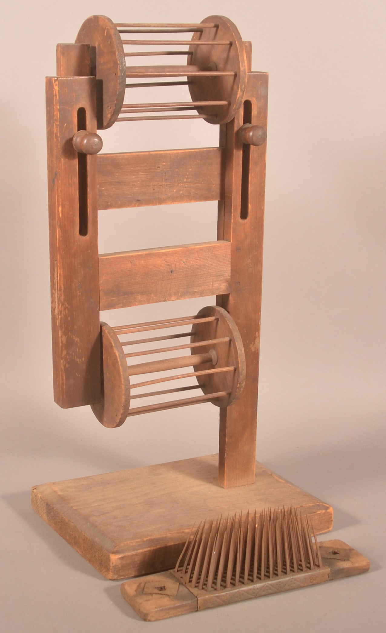 PA 19th C. Softwood Woolwinder and Hatchel. (1 of 4)