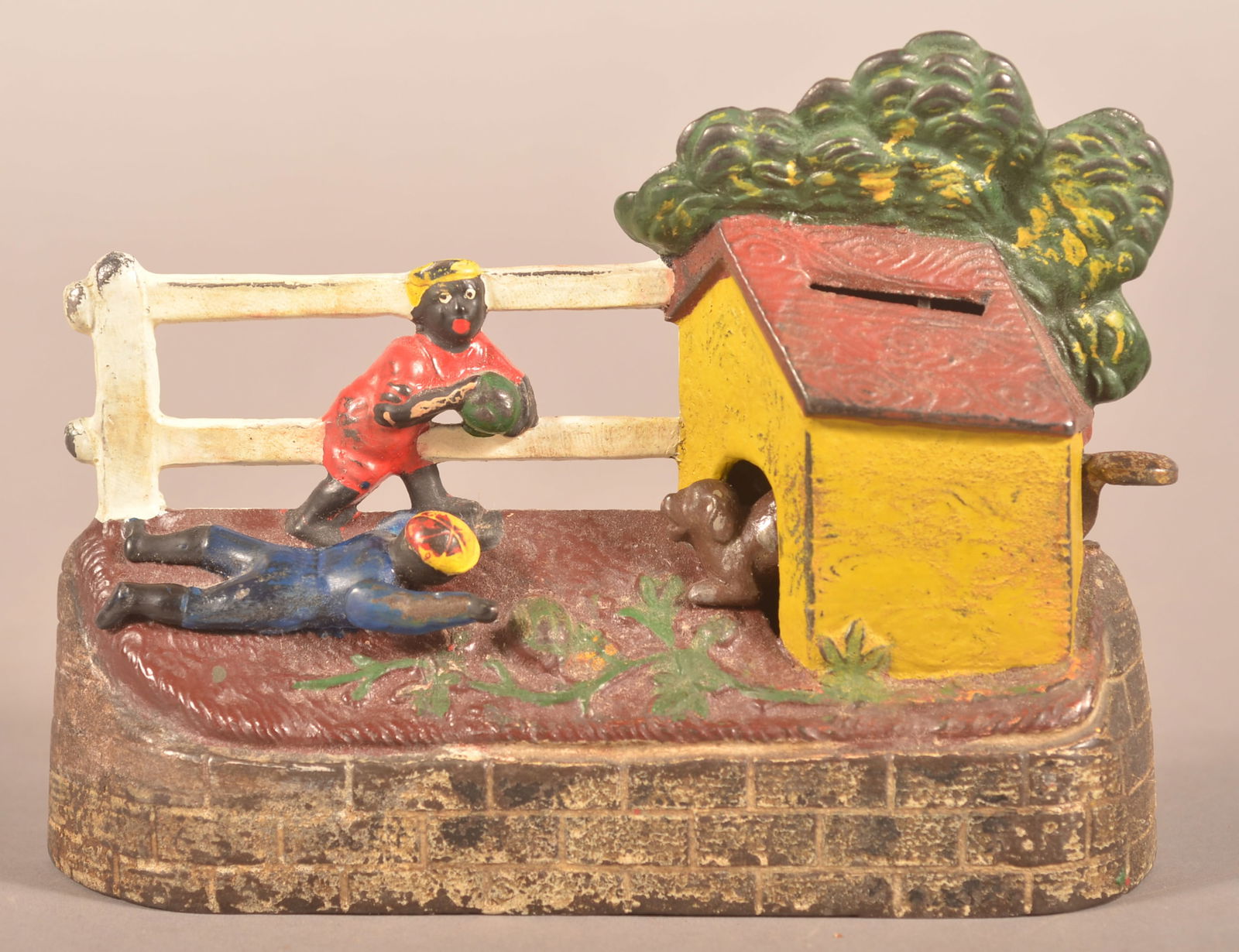 Boys Stealing Watermelon Mechanical Bank. (1 of 6)