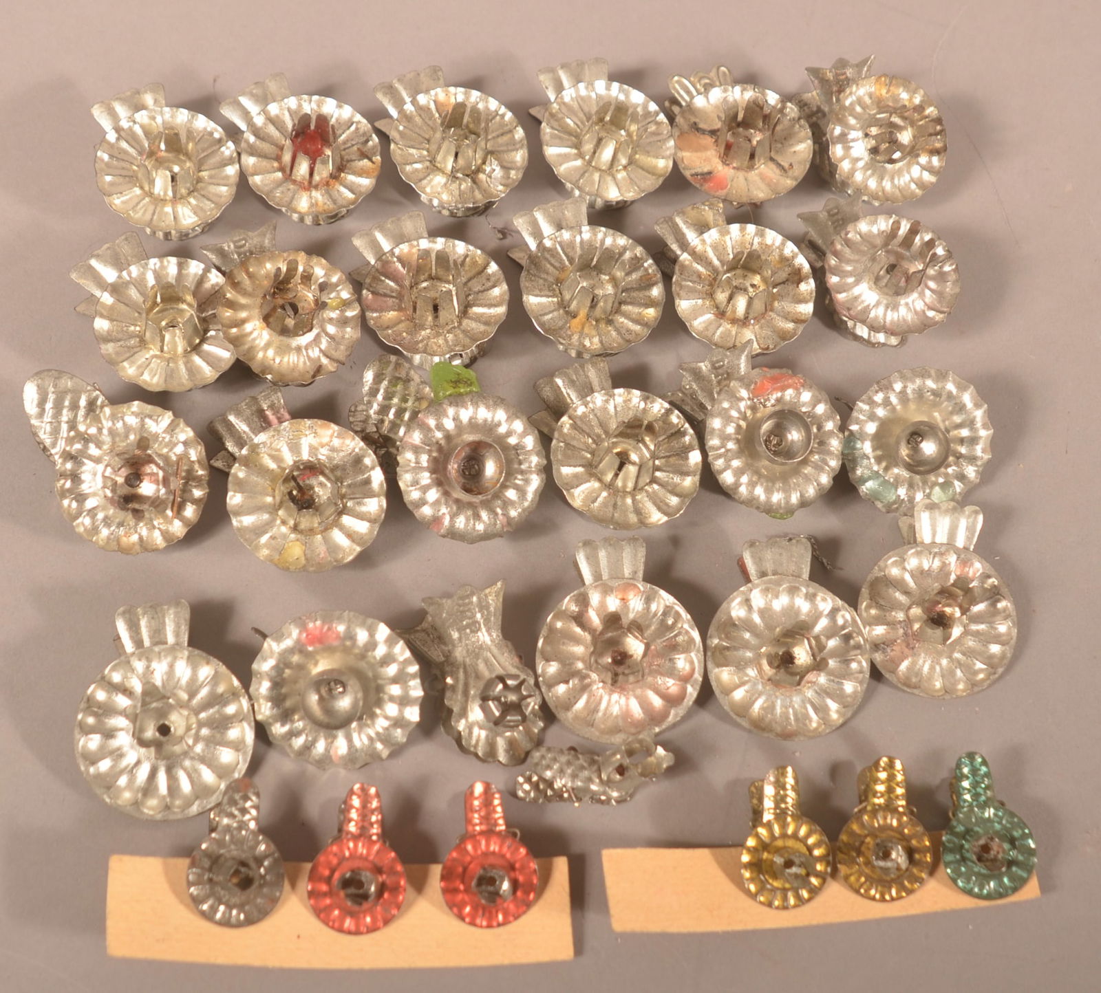 34 Antique Tin Christmas Tree Candle Clips. (1 of 2)