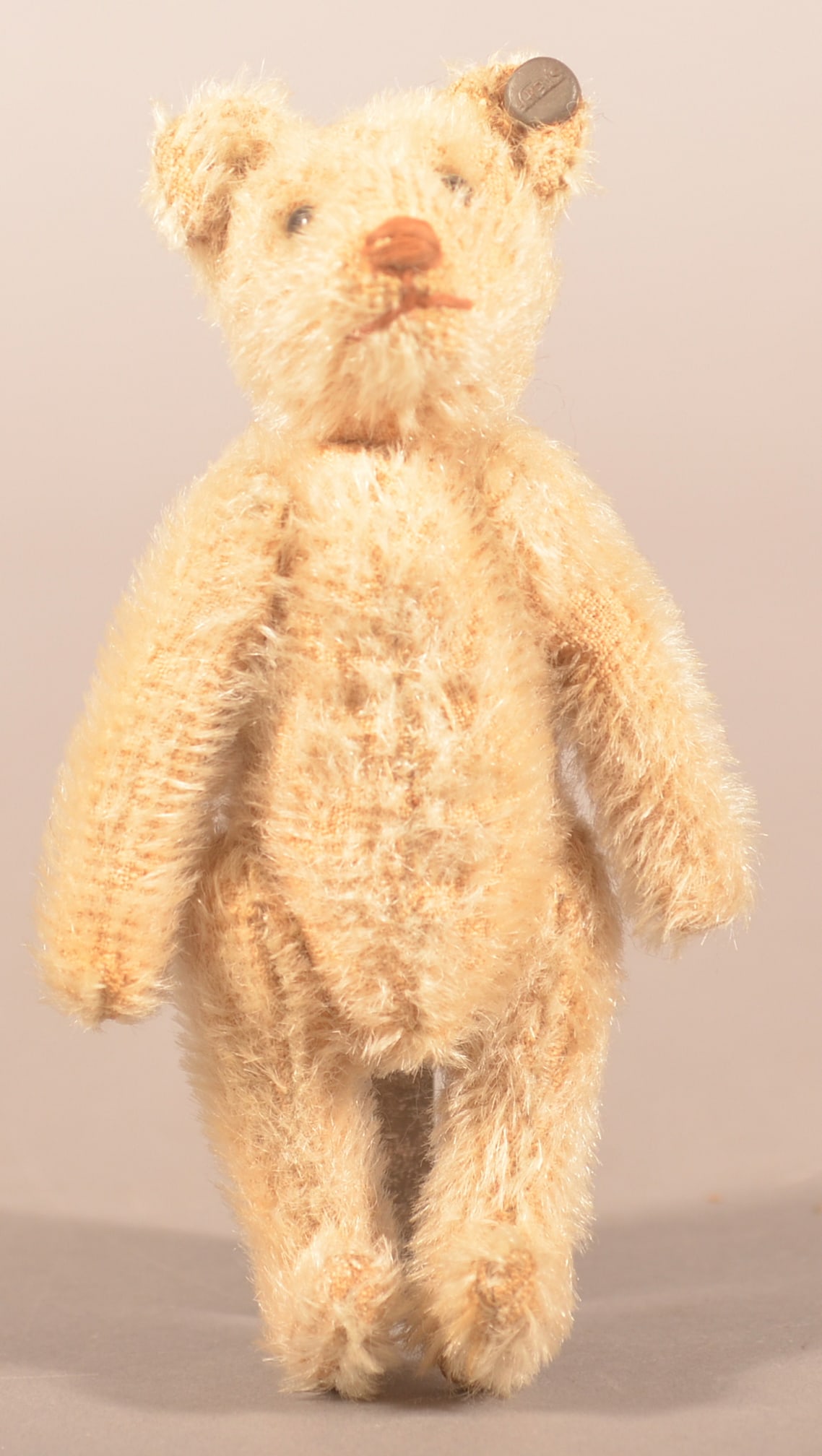 Antique Steiff Small Tan Mohair Rattle Bear. (1 of 6)