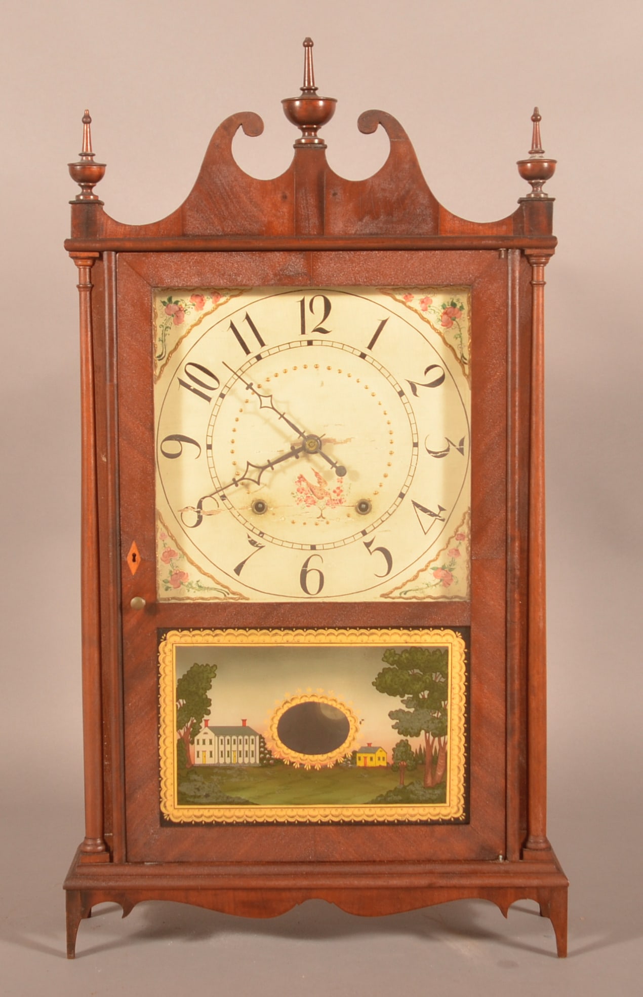 Eli Terry Mahogany Pillar and Scroll Shelf Clock. (1 of 8)