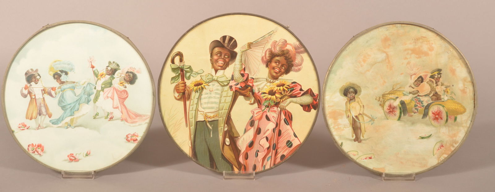 Three Antique Black Americana Flue Covers. (1 of 2)