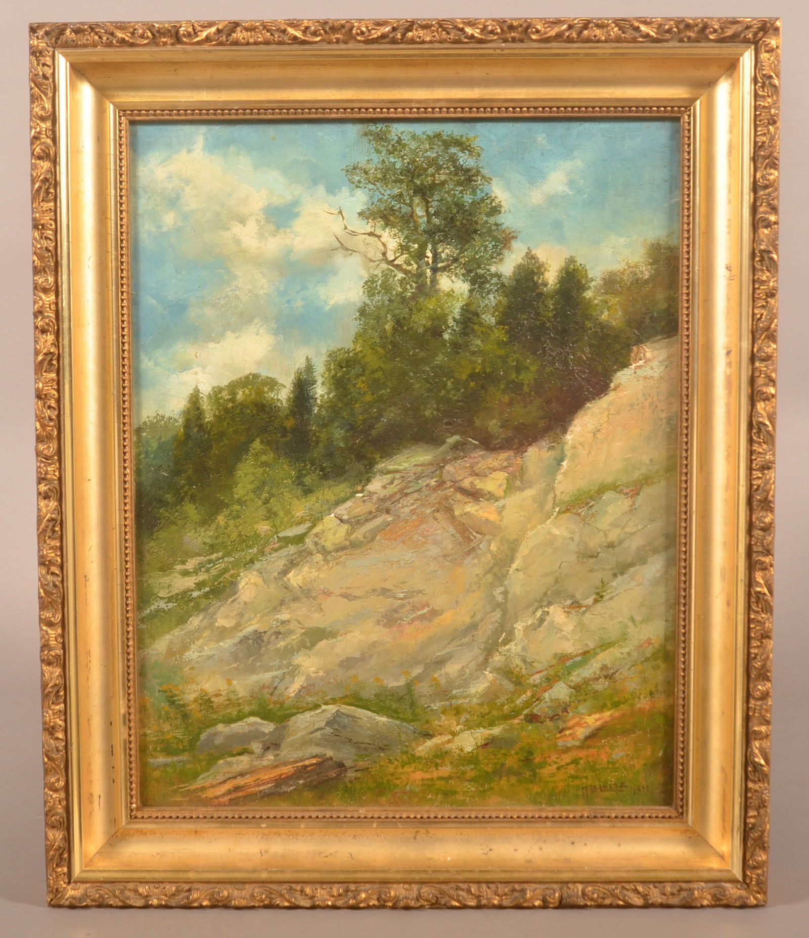M. B. Leisz Oil on Canvas Landscape Painting. (1 of 4)