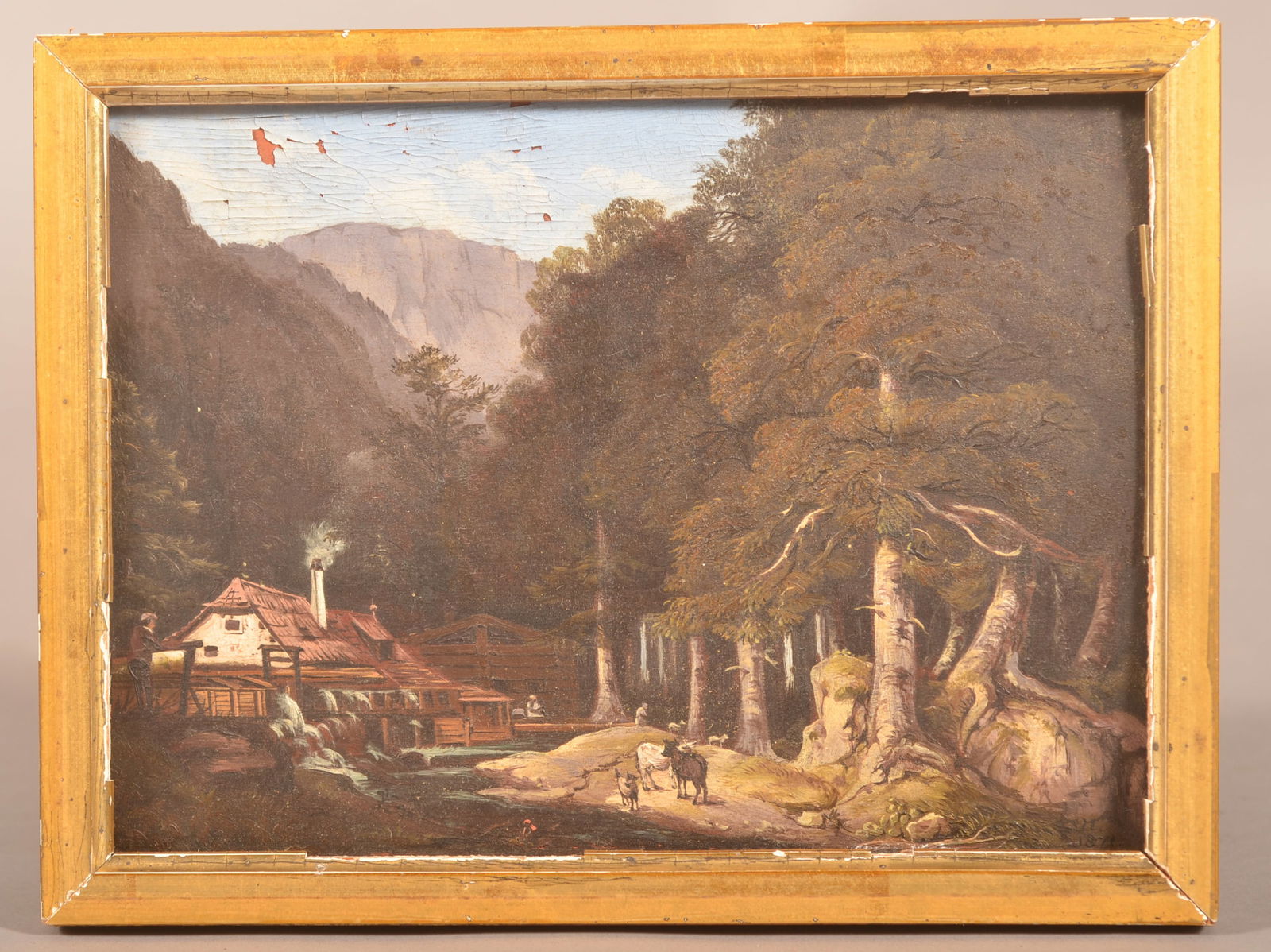 19th C. Oil on Board European Painting. (1 of 4)