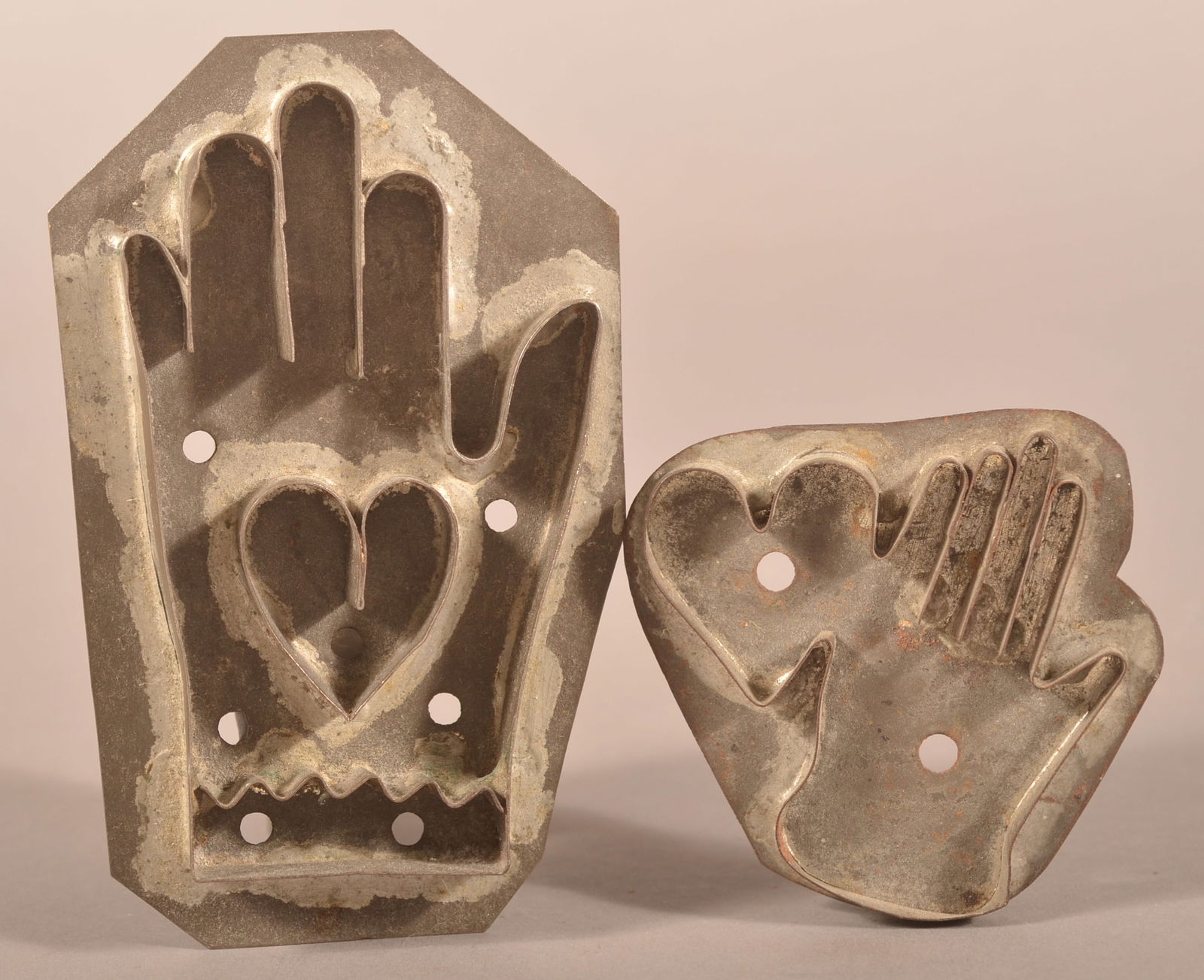 Two Various Tin Heart and Hand Cookie Cutters. (1 of 4)