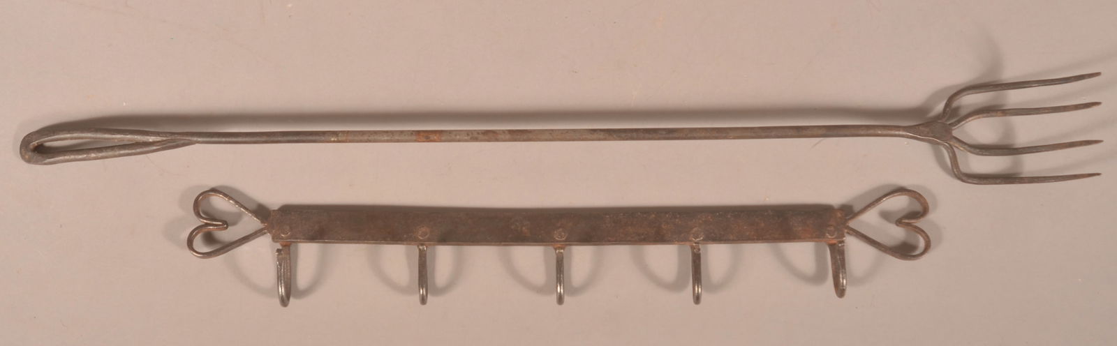 Two Antique Wrought Iron Kitchen Items. (1 of 3)