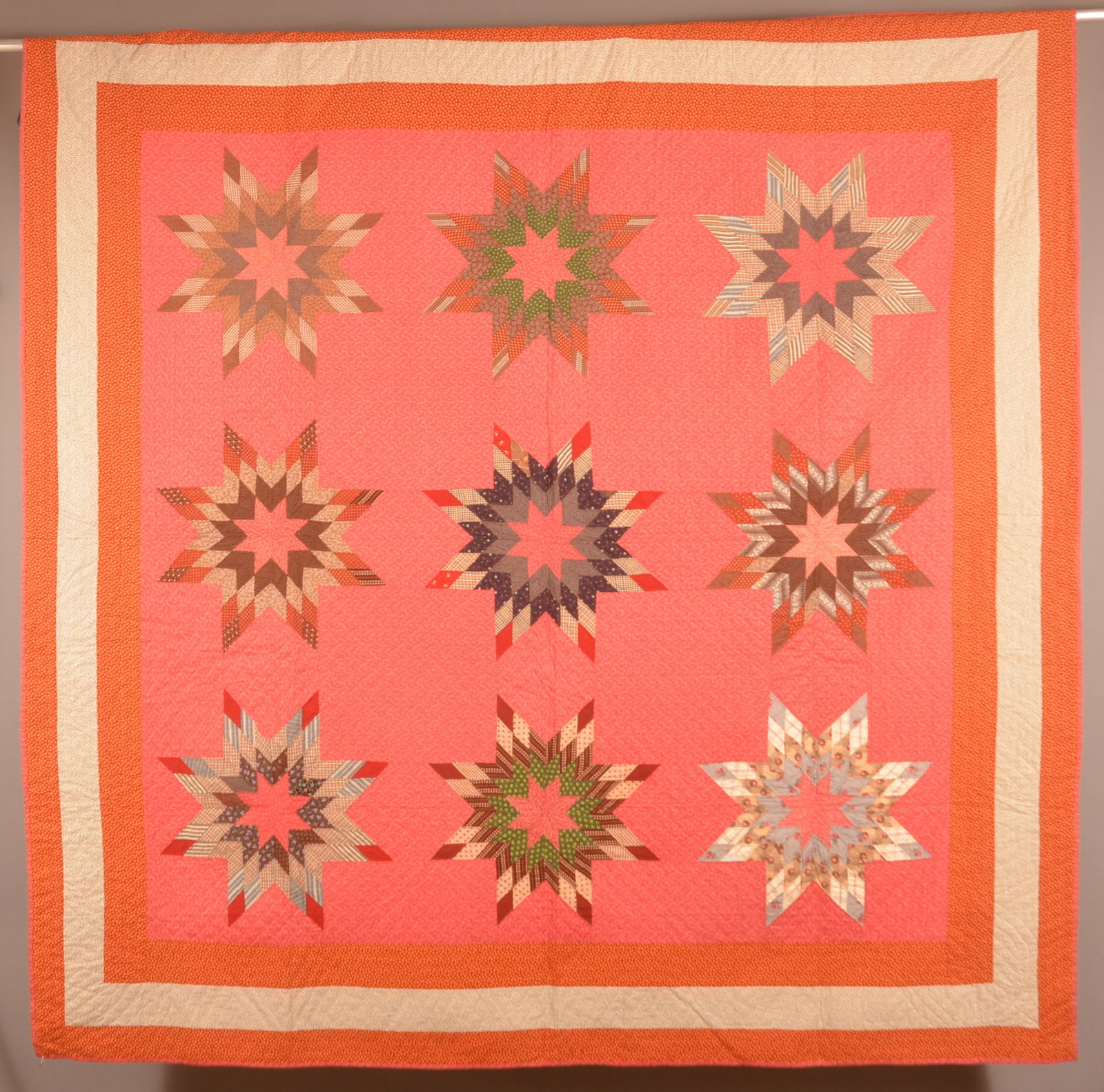 Antique 8-Pointed Compass Star Patchwork Quilt. (1 of 5)