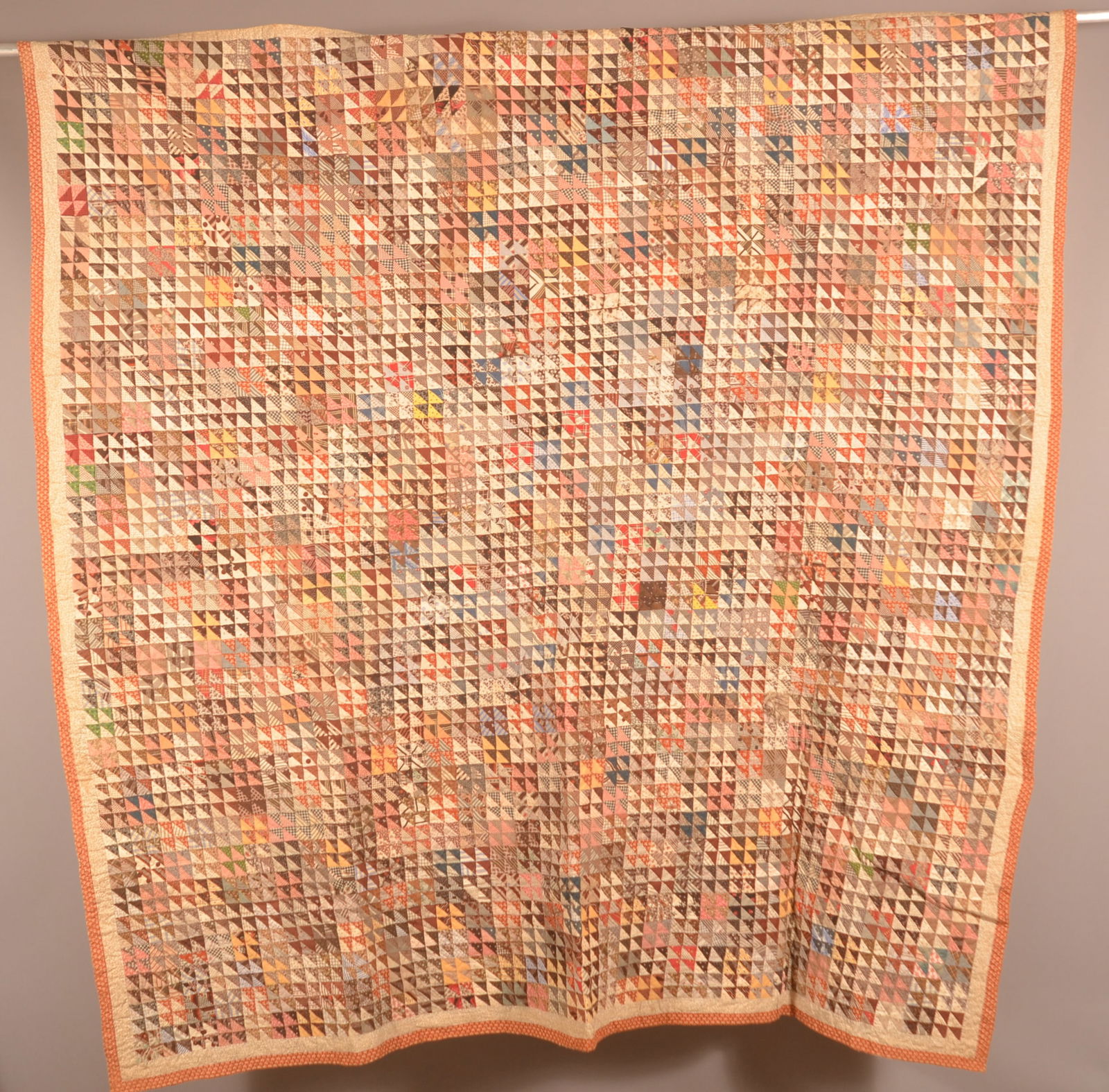 Antique Flying Geese Pattern Patchwork Quilt. (1 of 9)