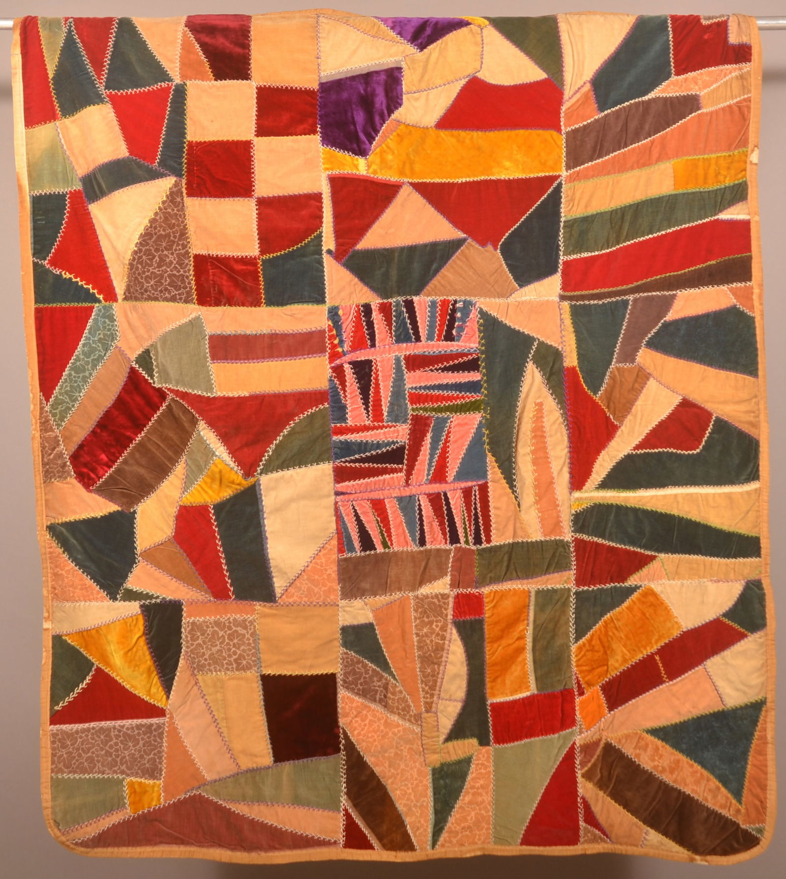 Antique Youth Size Crazy Quilt. (1 of 6)