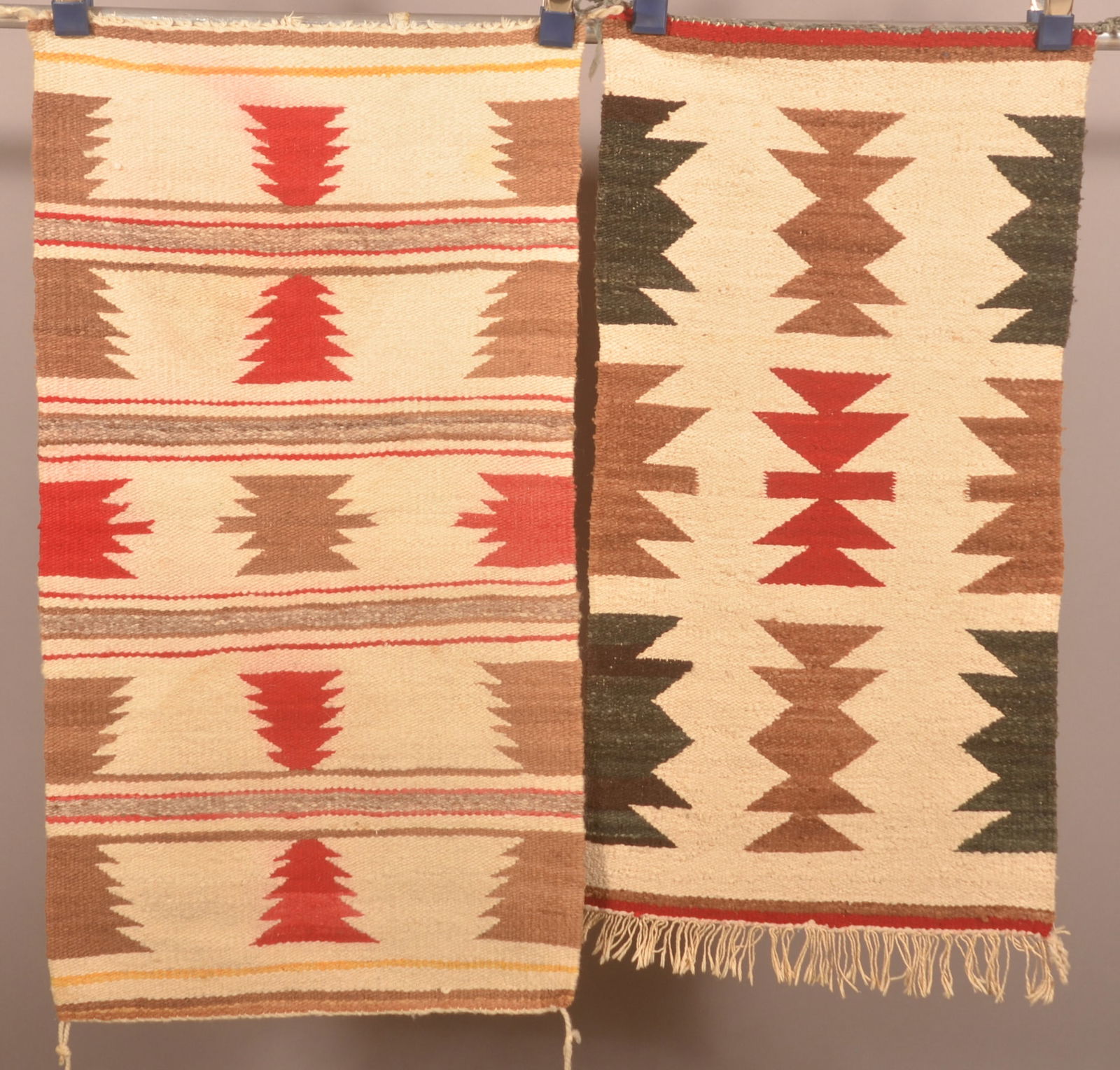 Two Vintage Navajo Hand-Woven Wool Rugs. (1 of 2)