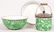 105. Three Pieces of Green Agateware. Berry Pail with t - 2