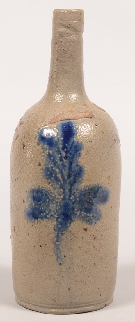 178. Rare Foliate Decorated Stoneware Bottle Attributed