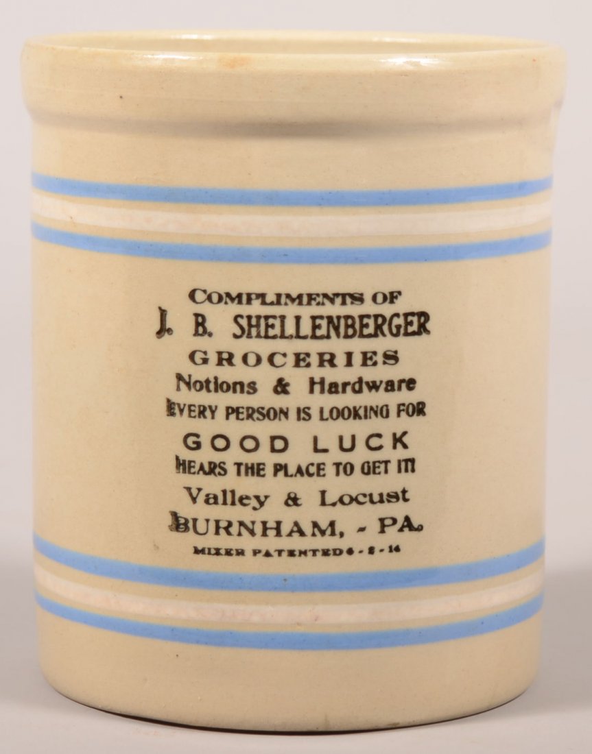 205-I. J.B. Shellenberger, Burnham, PA Straight Sided S