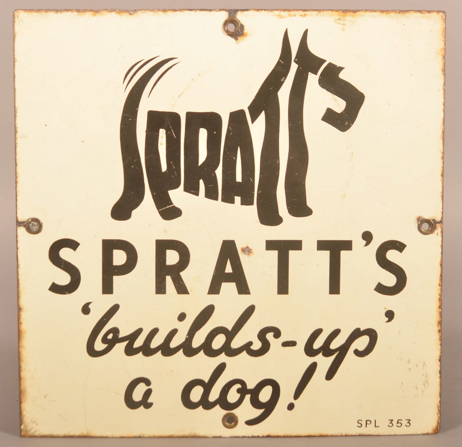 Small Spratt's Porcelain Dog Advertising Sign. (1 of 4)